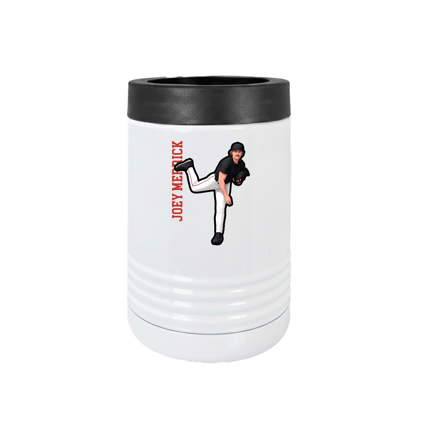 Beverage Holder — Name Vertical in White
