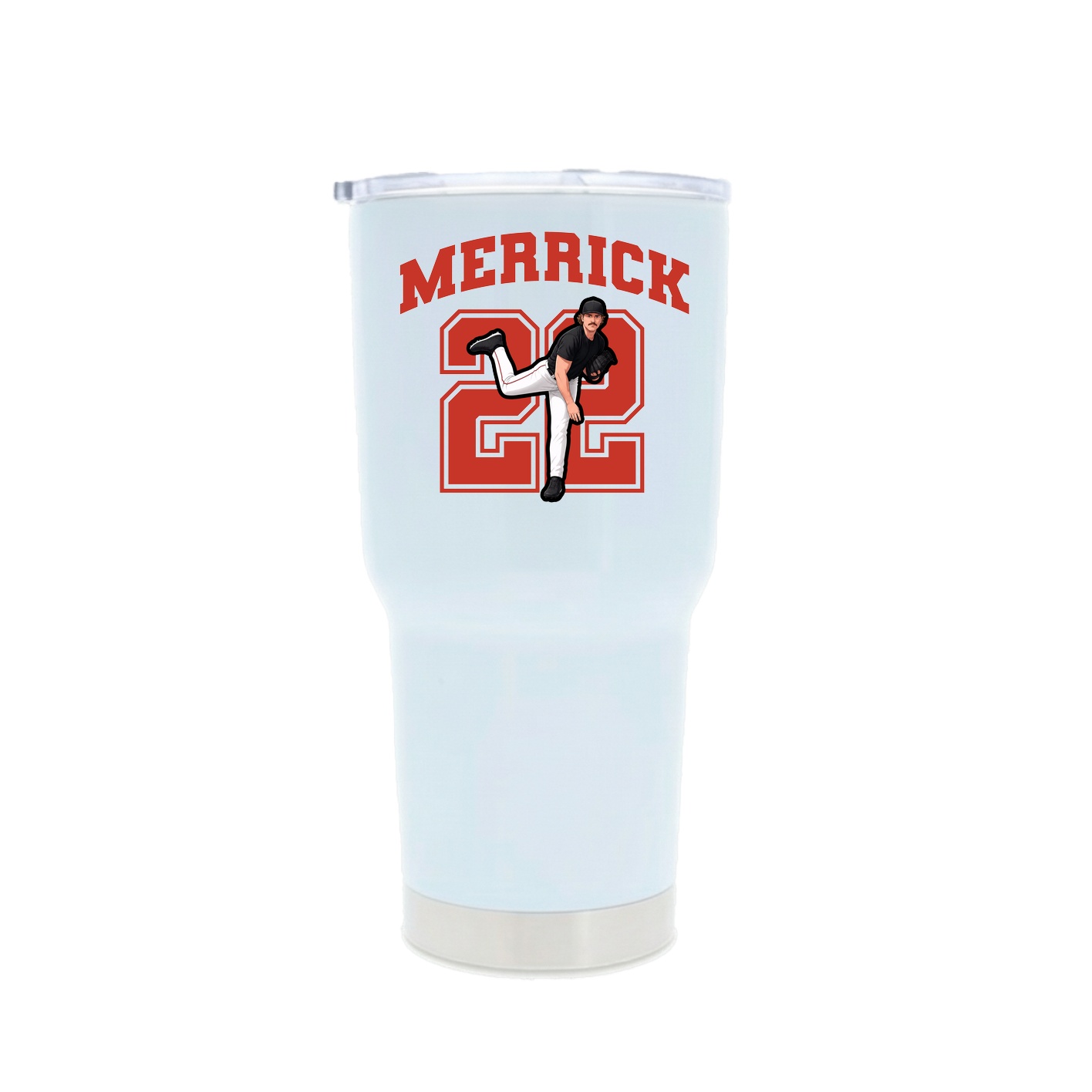 30oz Stainless Steel Tumbler — Number in White