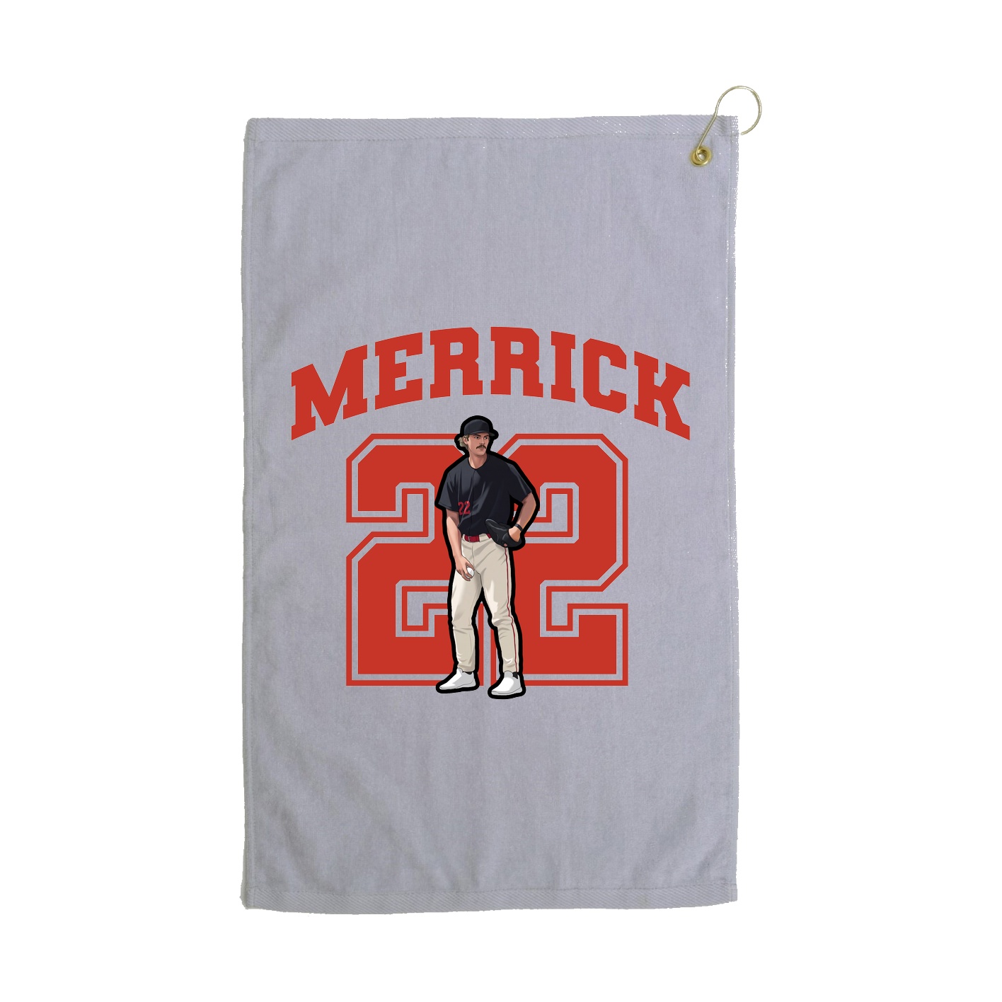 Golf Towel — Number in Grey