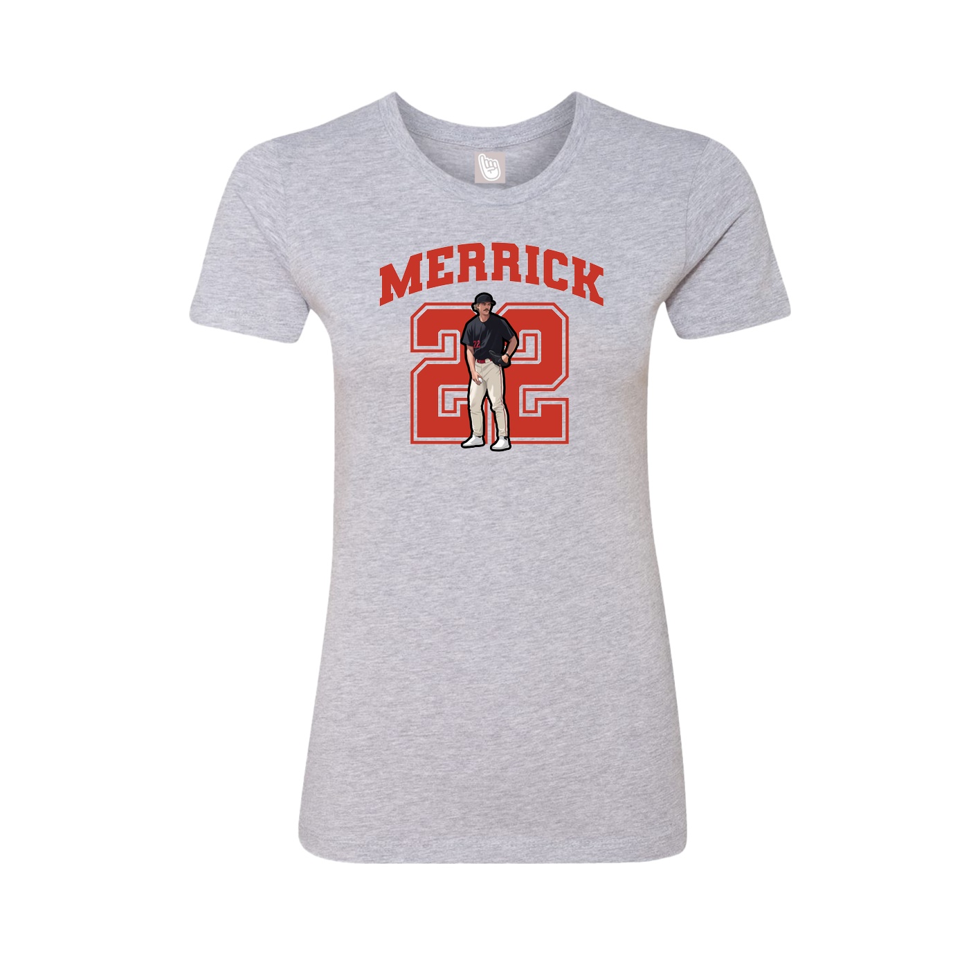 Fitted Women's Tee — Number in Grey