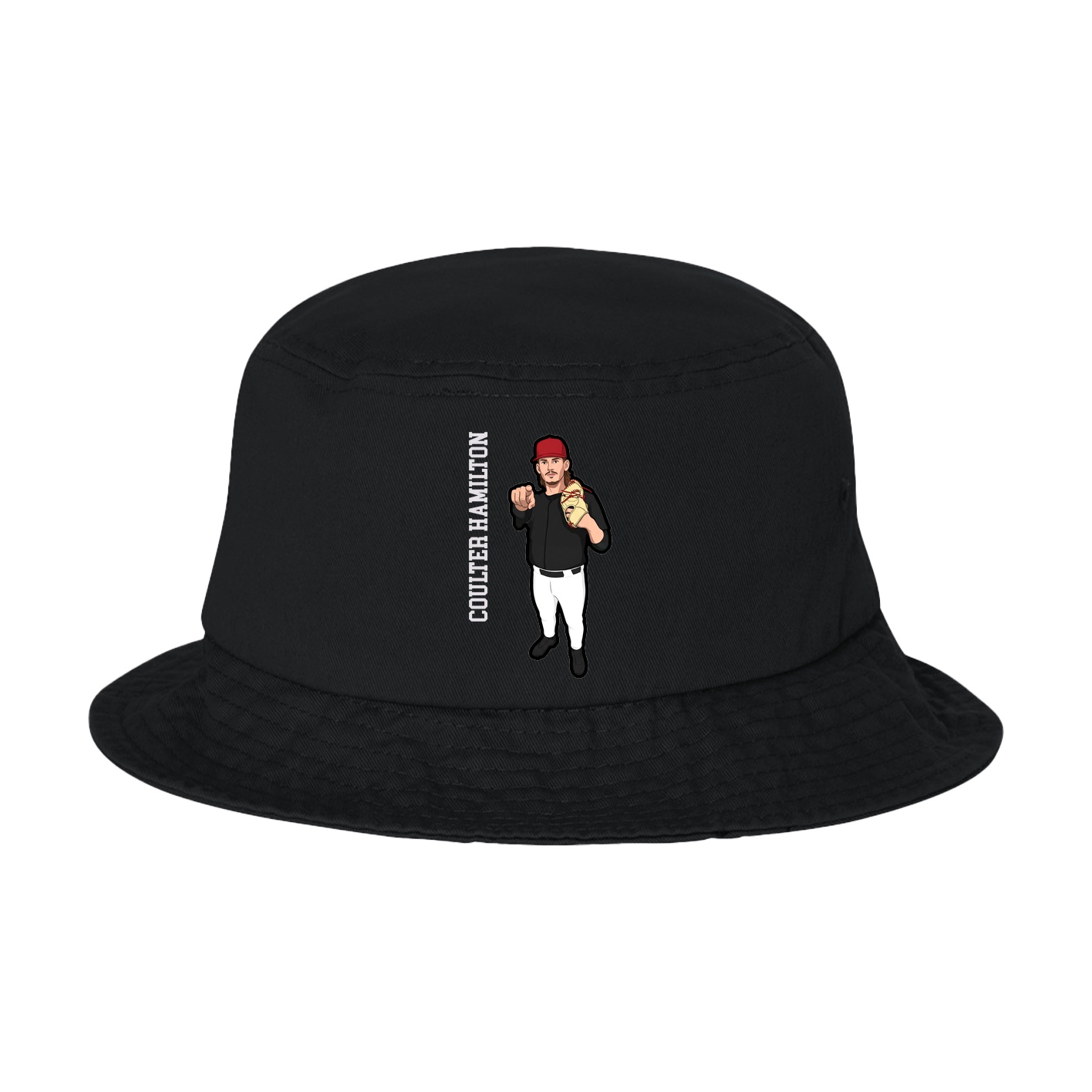 Bucket Cap — Name Vertical in Black