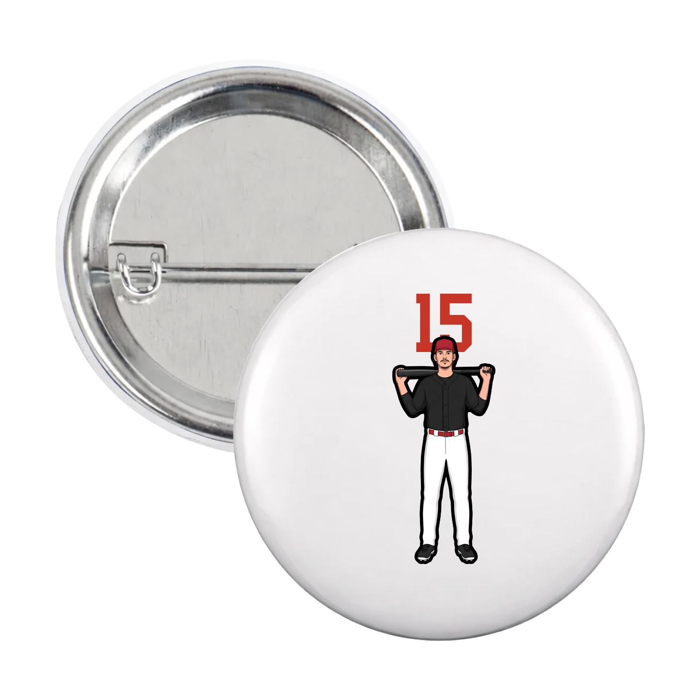 Game Day Button — Number Top in White