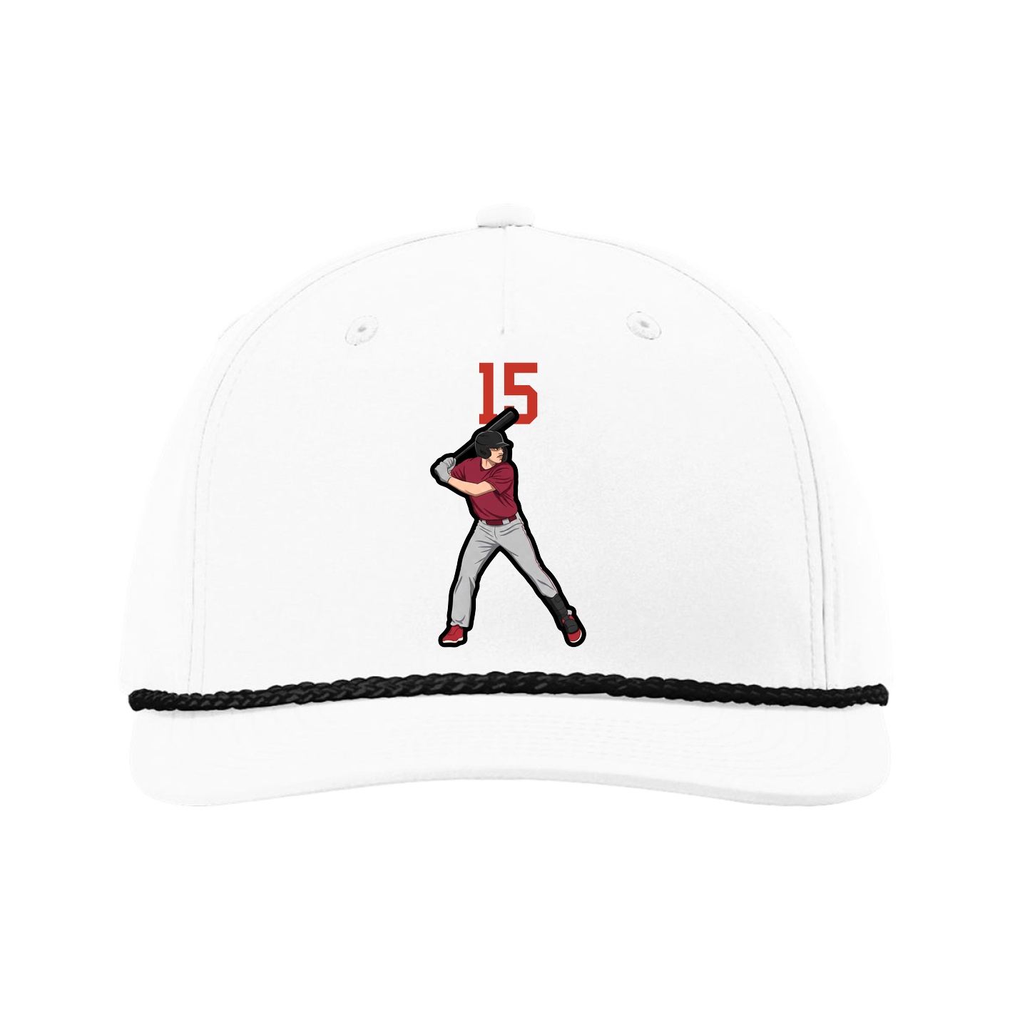Five-Panel Classic Rope Cap — Number Top in White