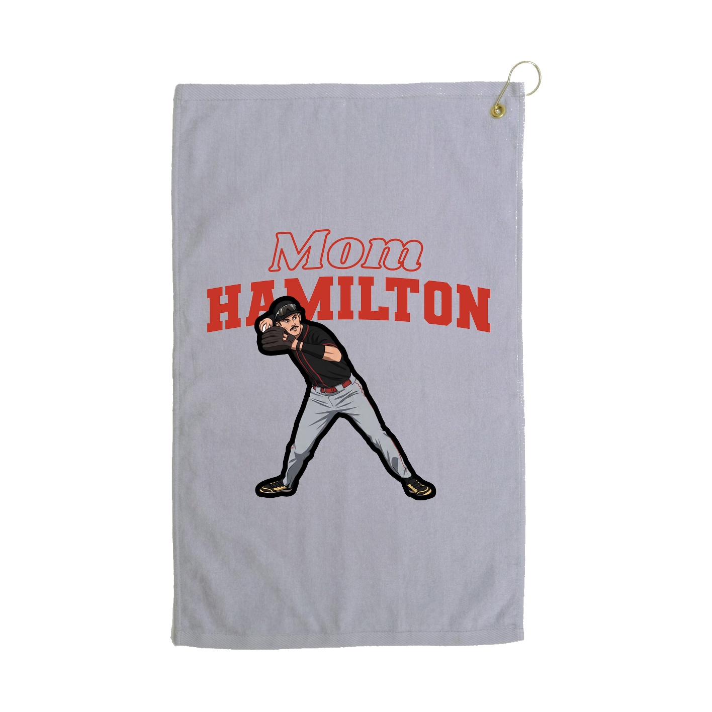 Golf Towel — Mothers Day Block in Grey