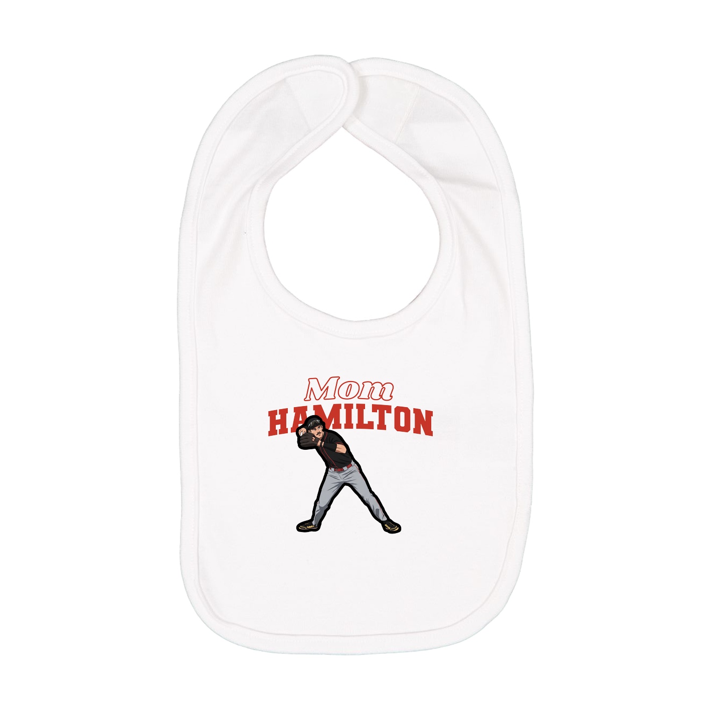 Infant Bib — Mothers Day Block in White
