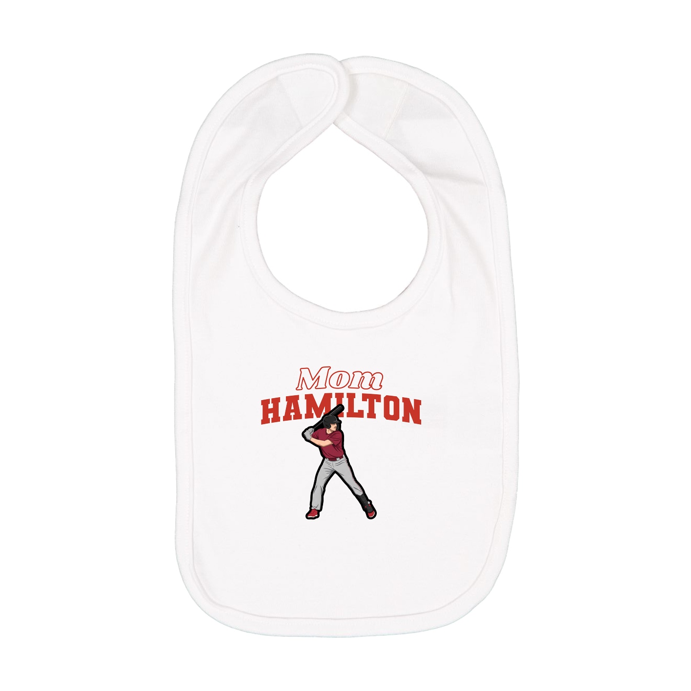 Infant Bib — Mothers Day Block in White