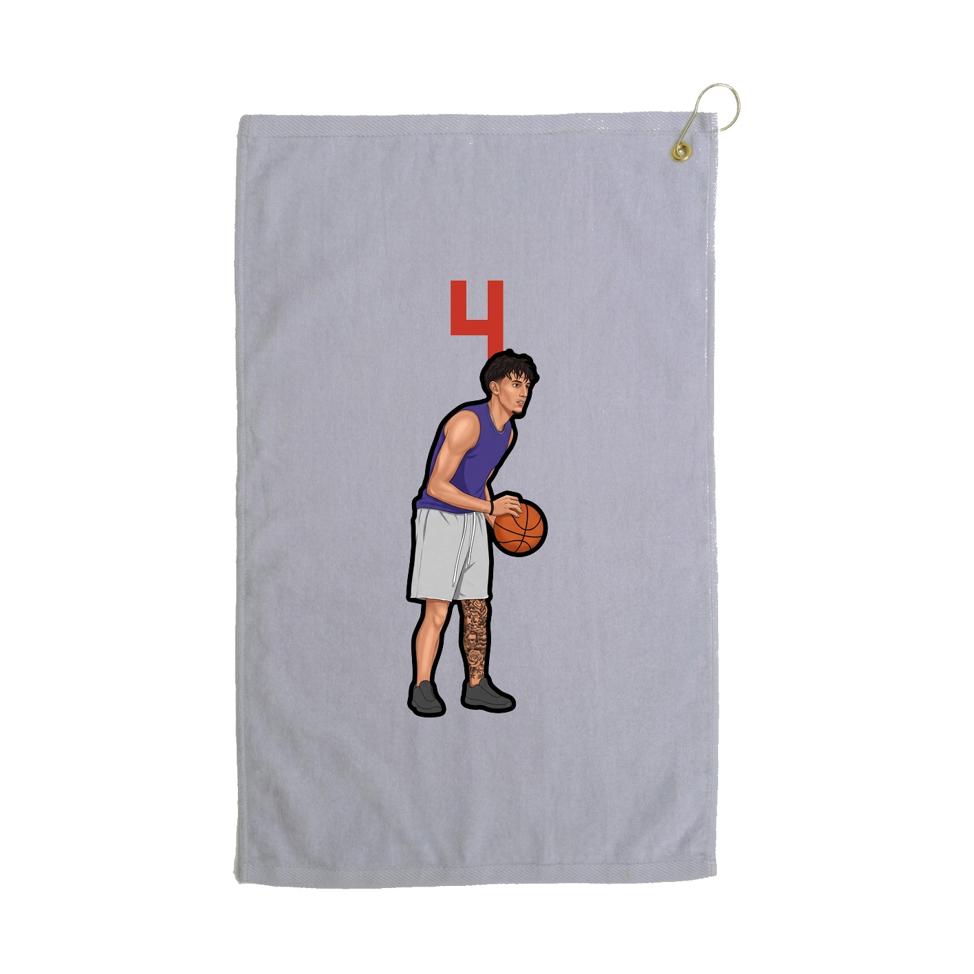 Golf Towel — Number Top in Grey