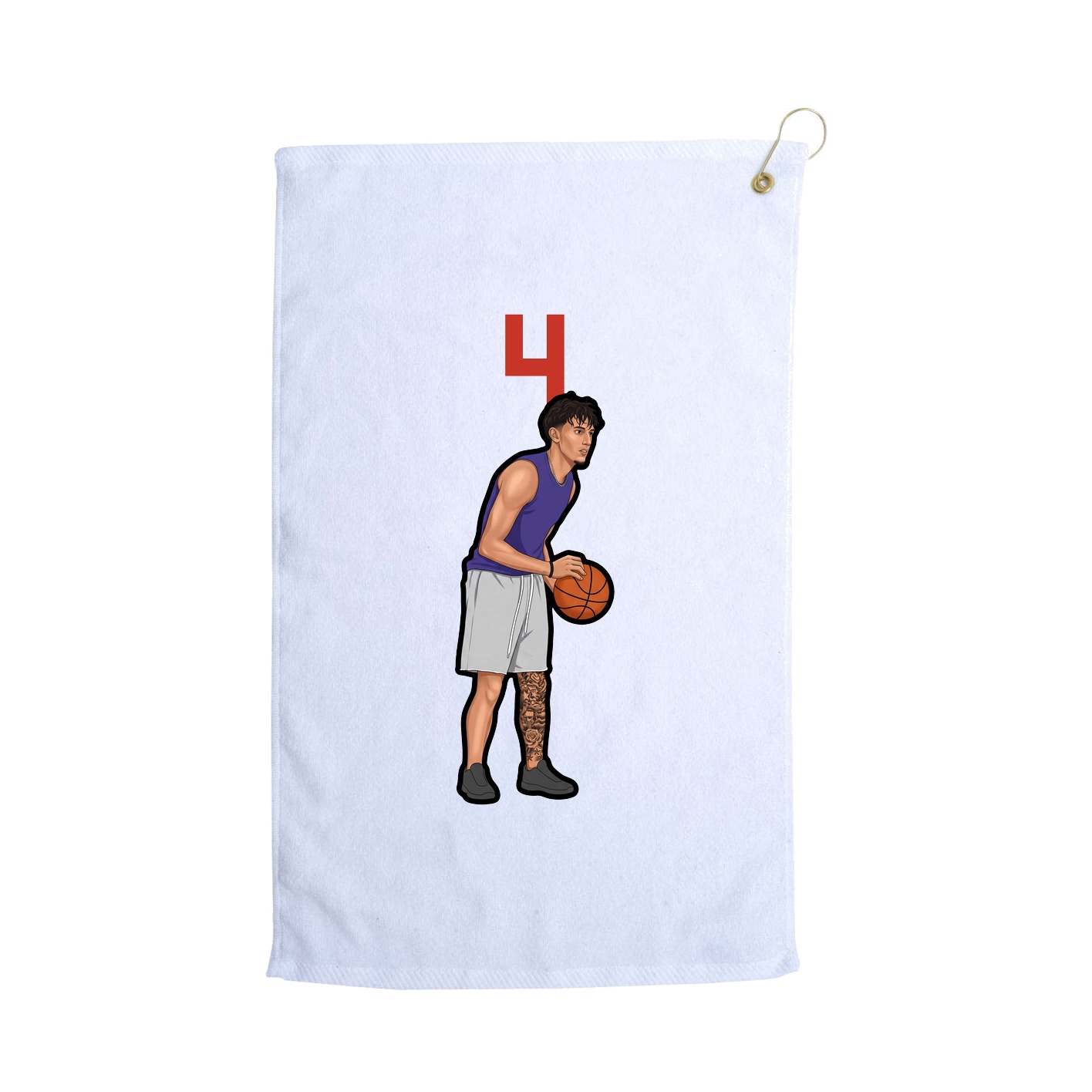 Golf Towel — Number Top in White