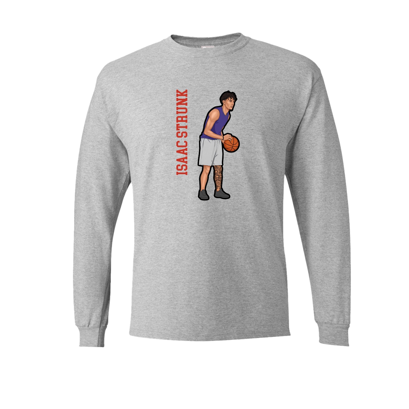 Long Sleeve Tee — Name Vertical in Grey
