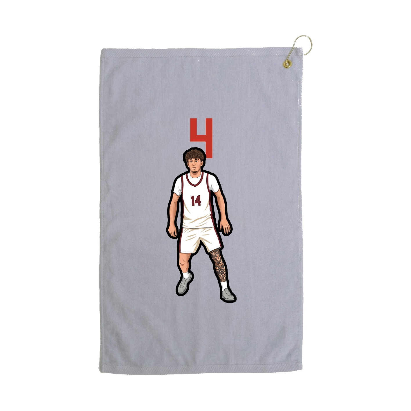 Golf Towel — Number Top in Grey