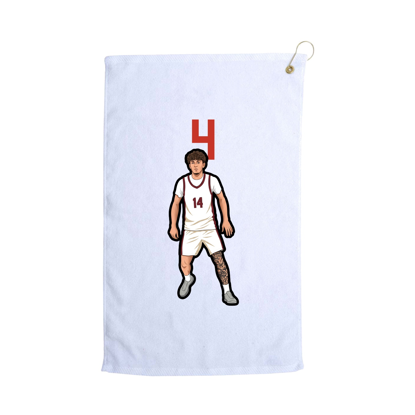 Golf Towel — Number Top in White