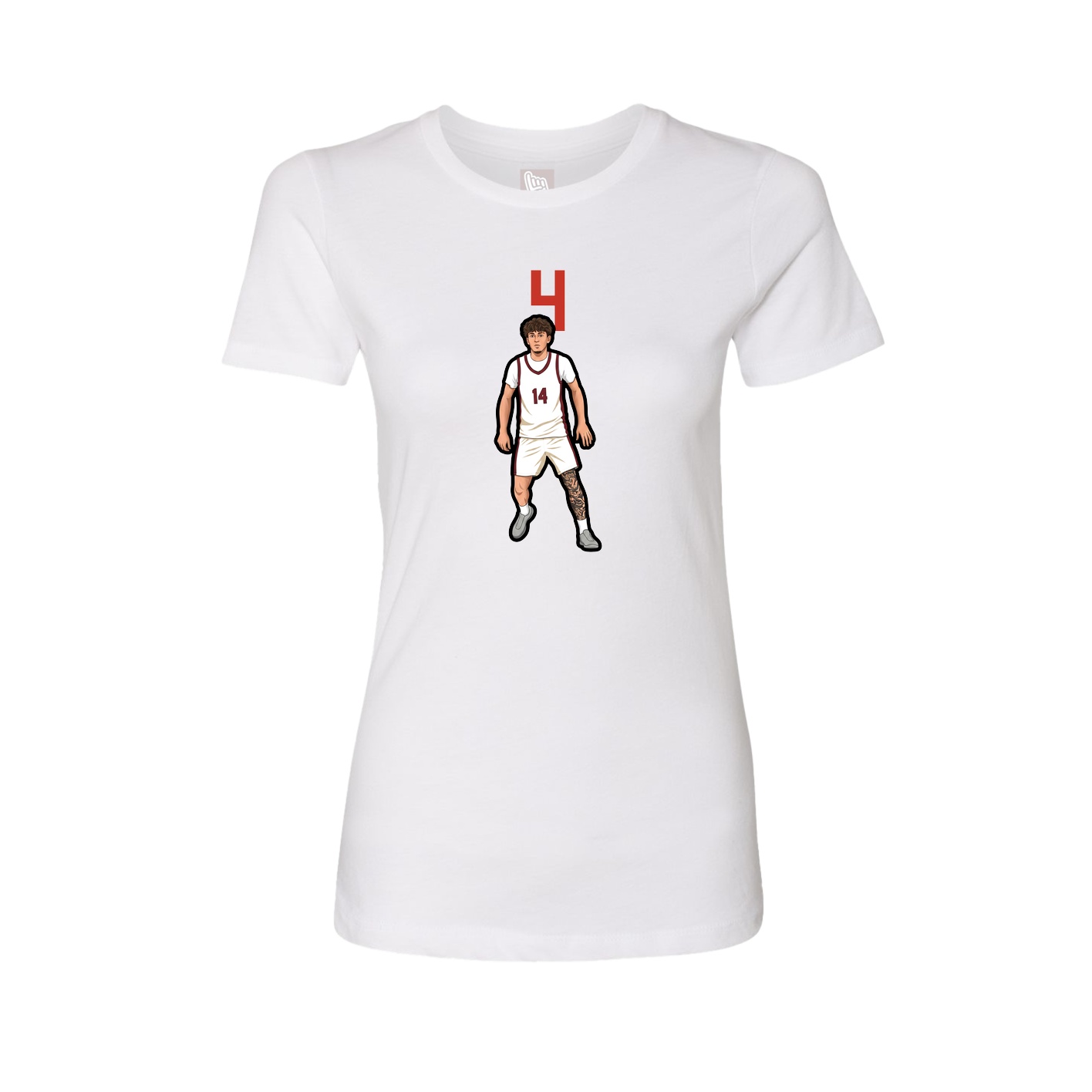 Womens Tee — Number Top in White