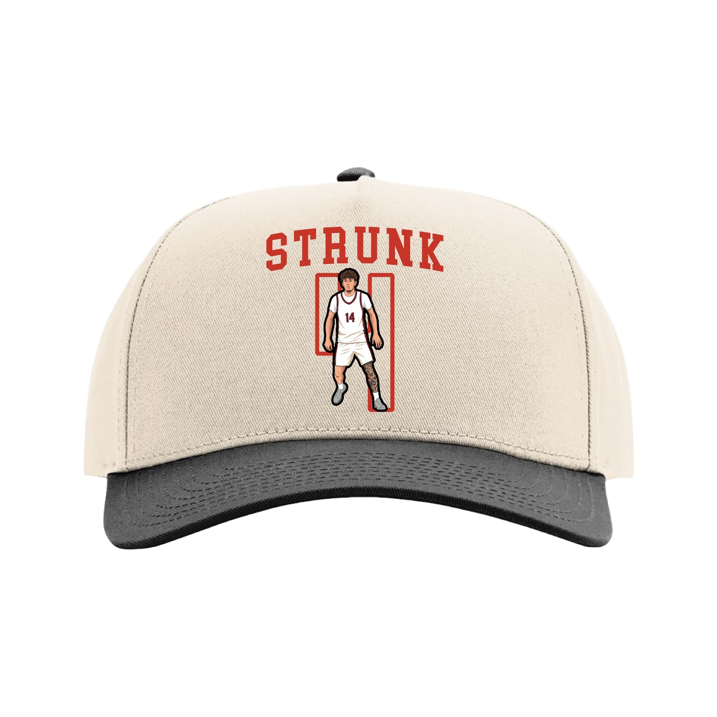 Full Fabric Five-Panel Champ Cap — Shirsey in Cream/Black