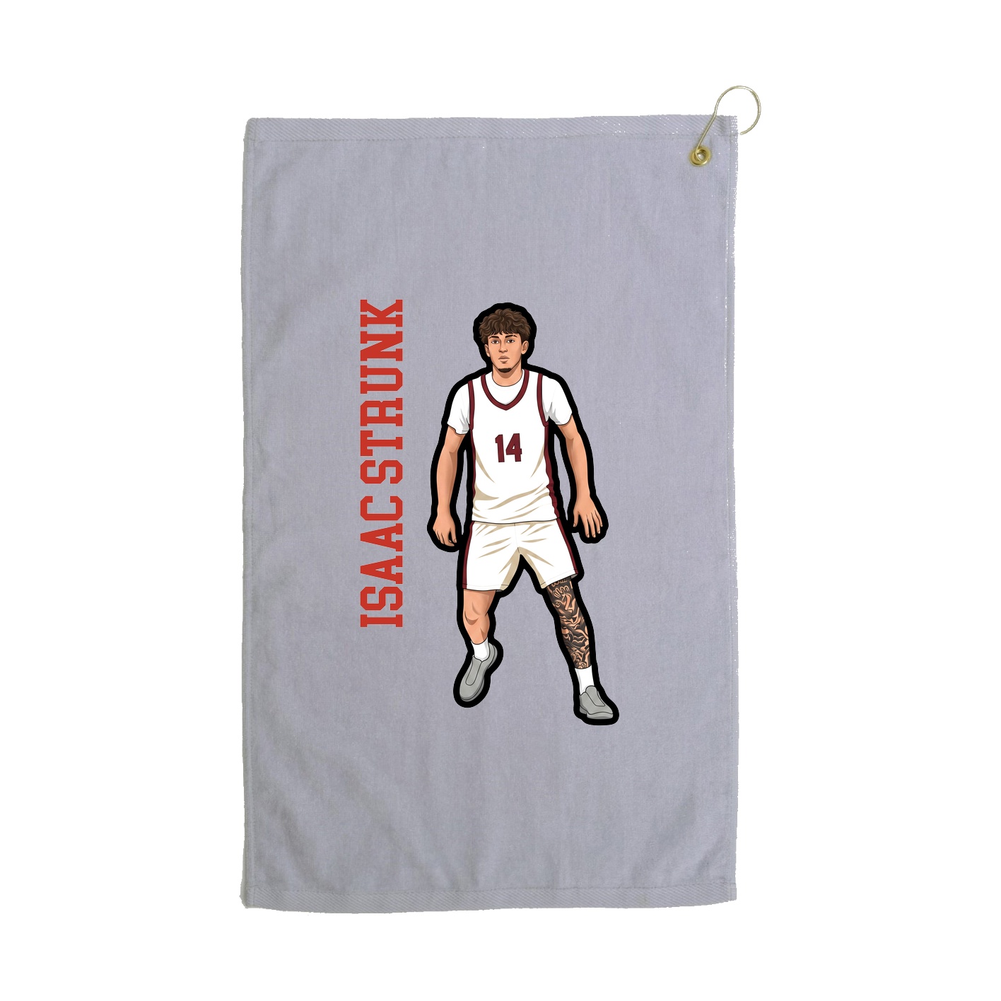 Golf Towel — Name Vertical in Grey