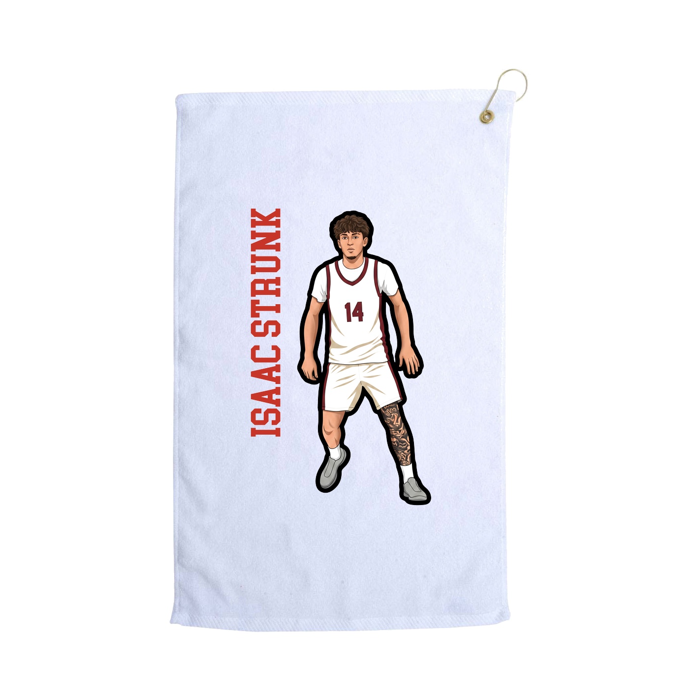 Golf Towel — Name Vertical in White