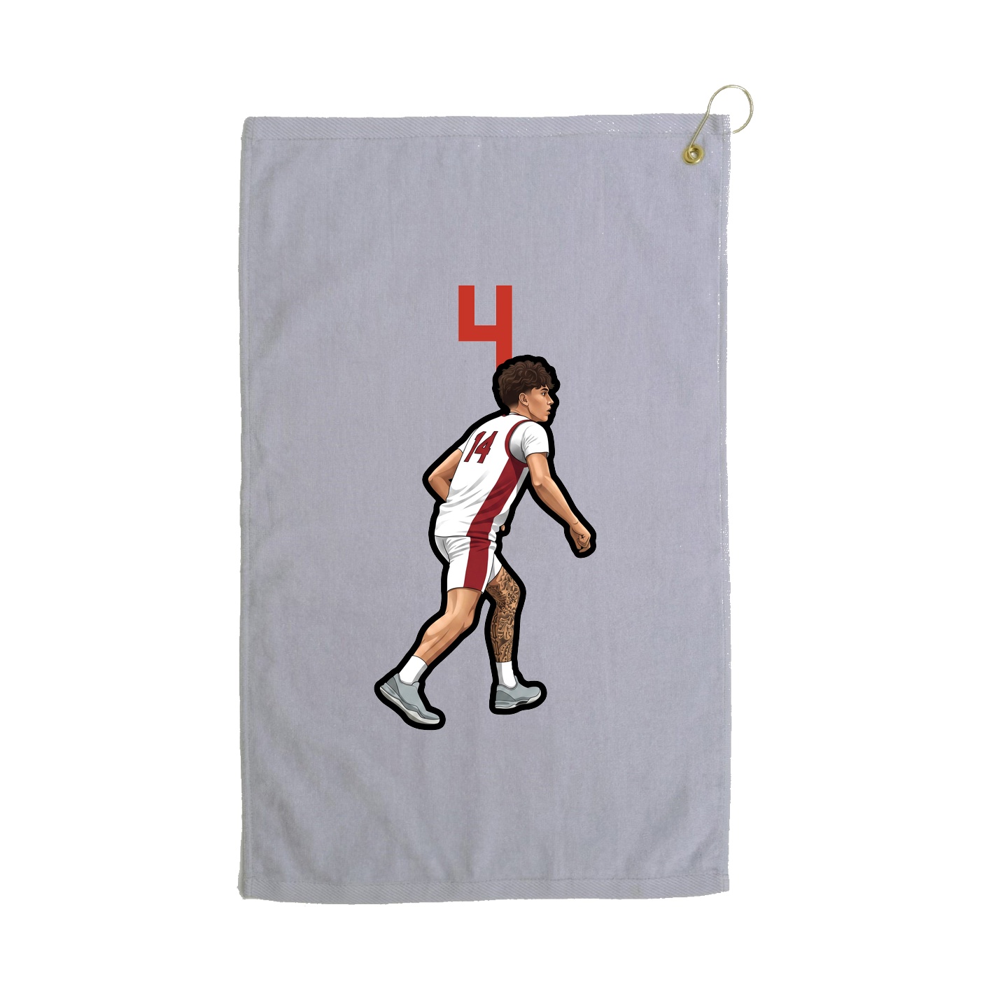 Golf Towel — Number Top in Grey