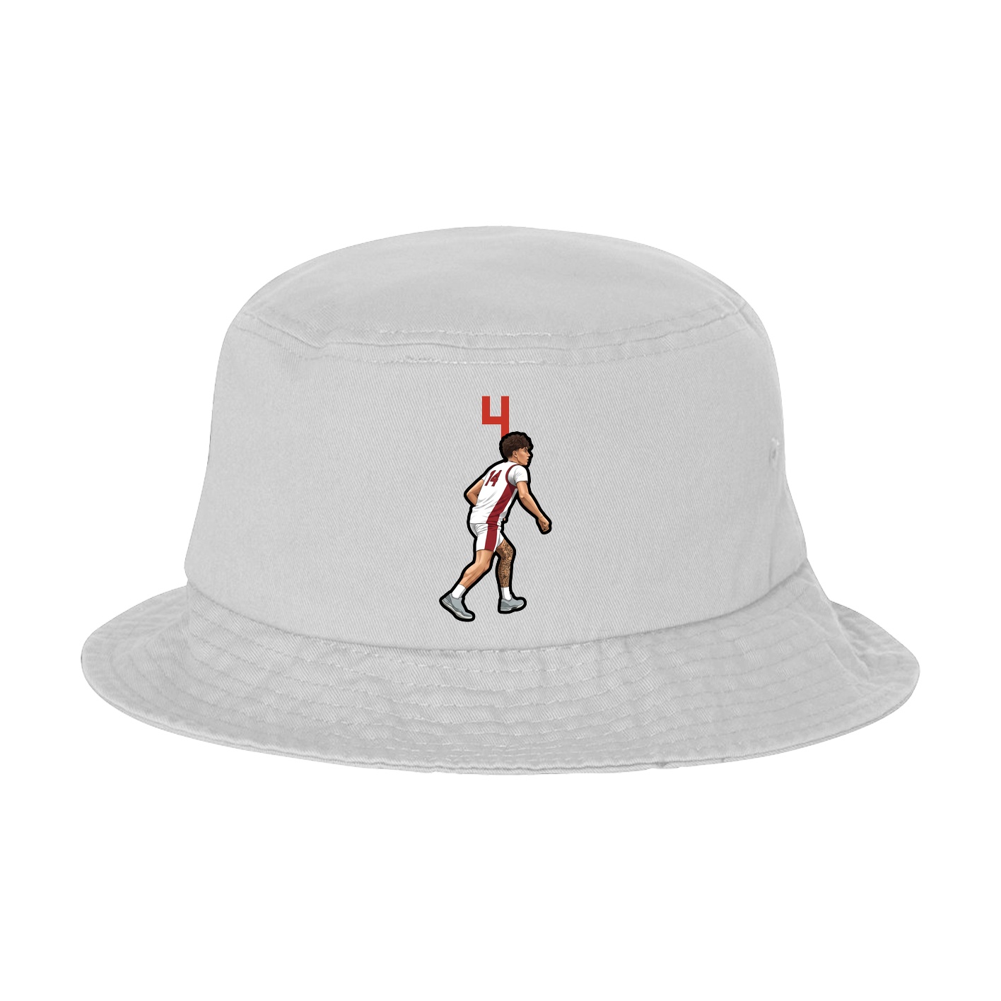 Bucket Cap — Number Top in White