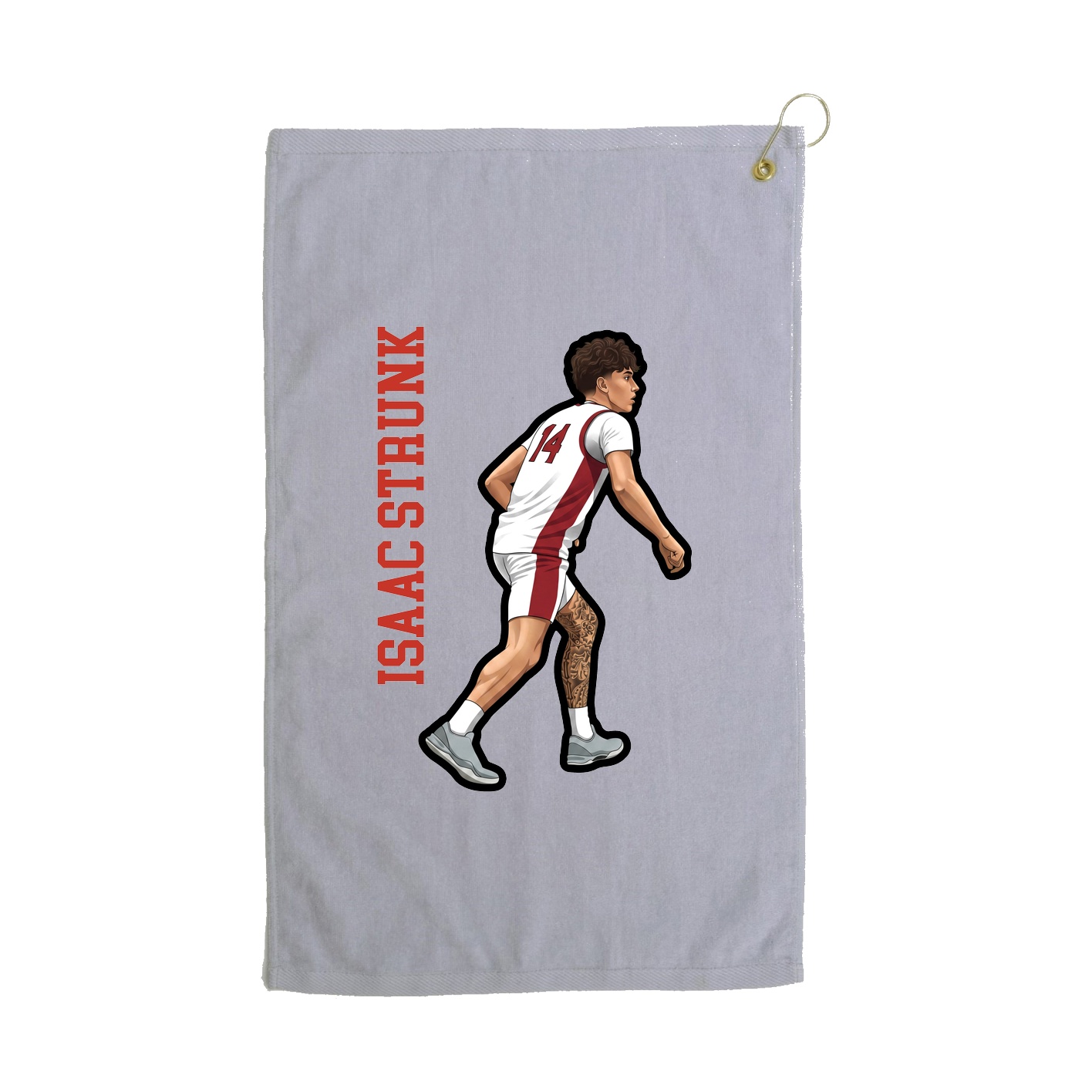 Golf Towel — Name Vertical in Grey