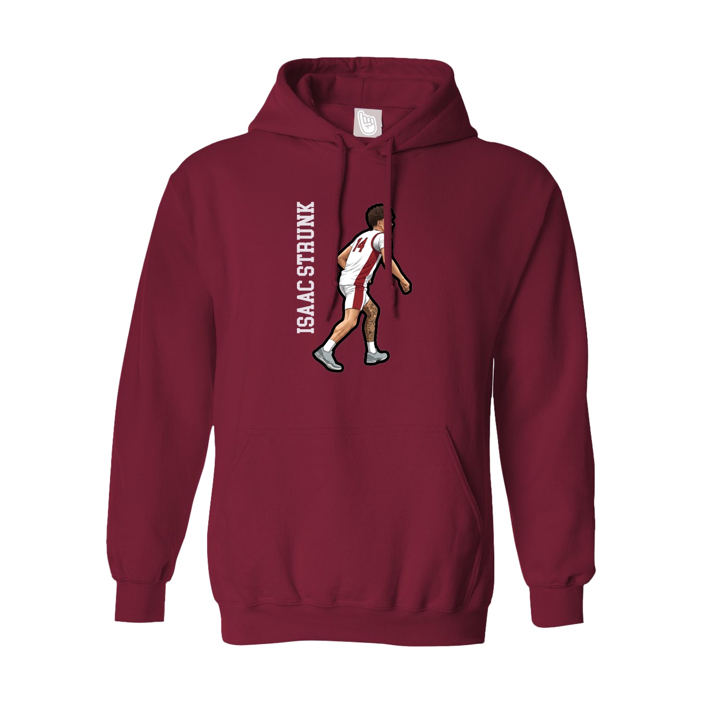 Hoodie — Name Vertical in Cardinal