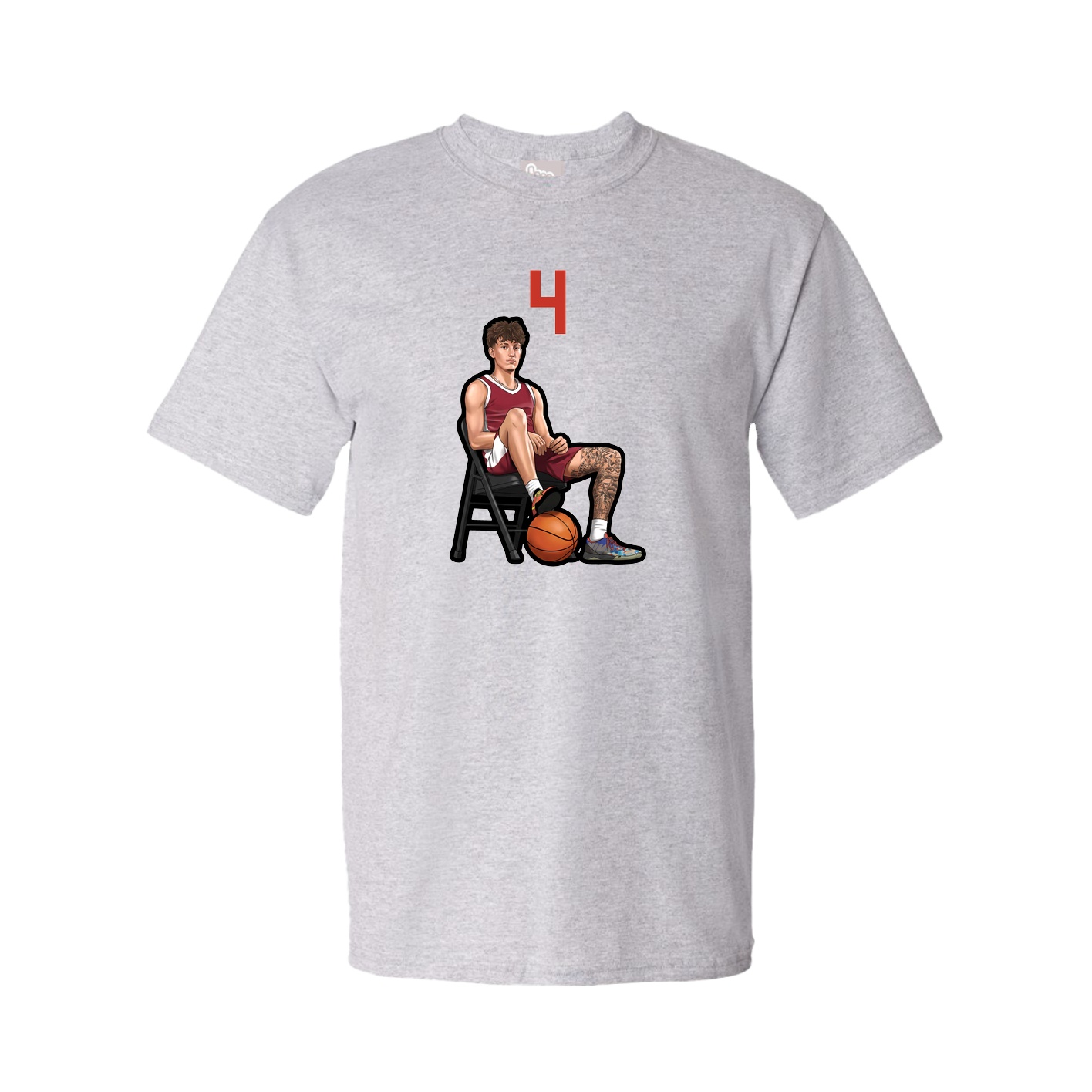 Youth Tee — Number Top in Grey