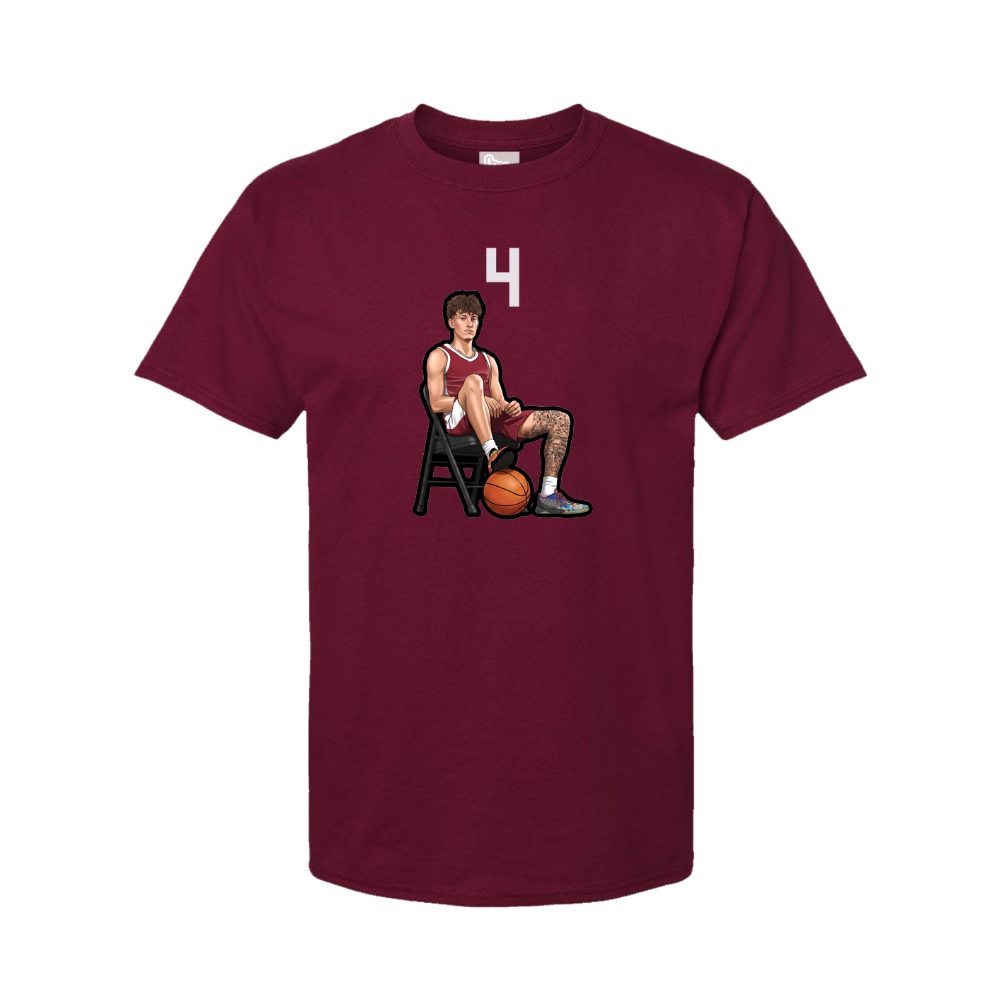 Youth Tee — Number Top in Cardinal