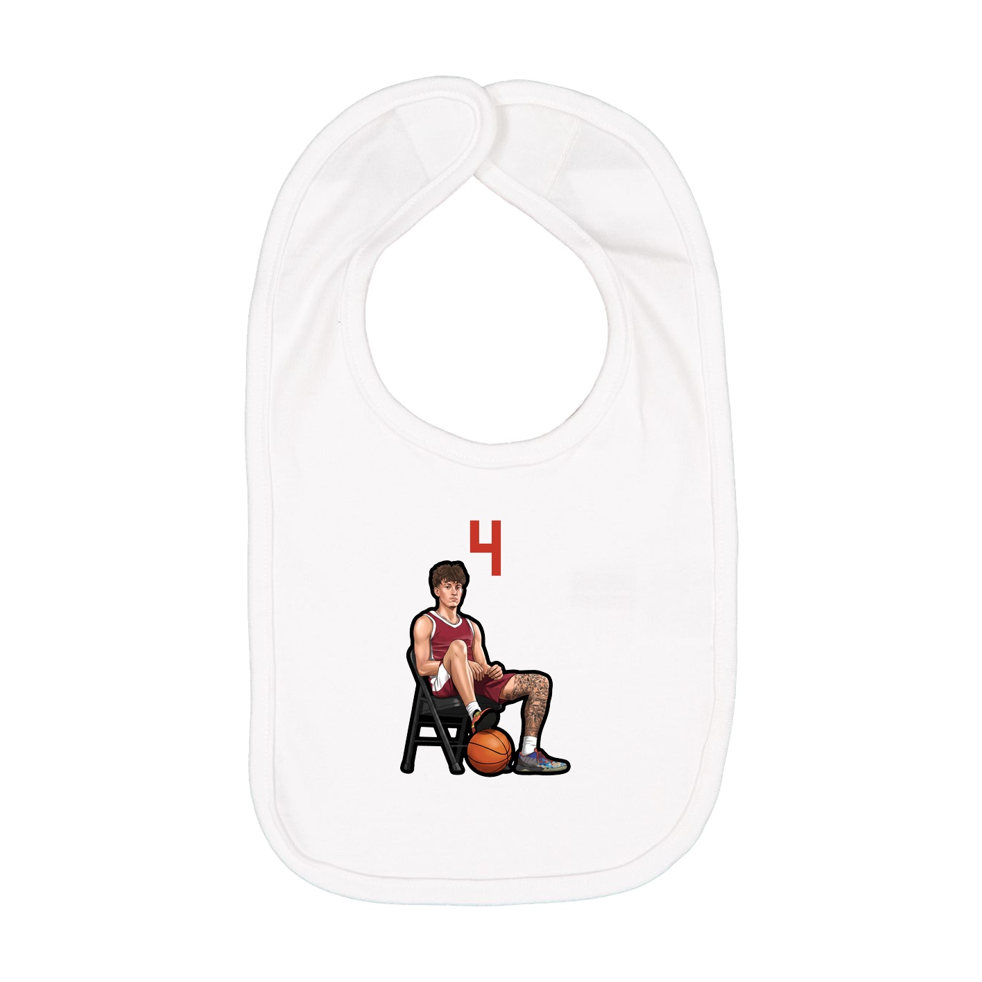 Infant Bib — Number Top in White