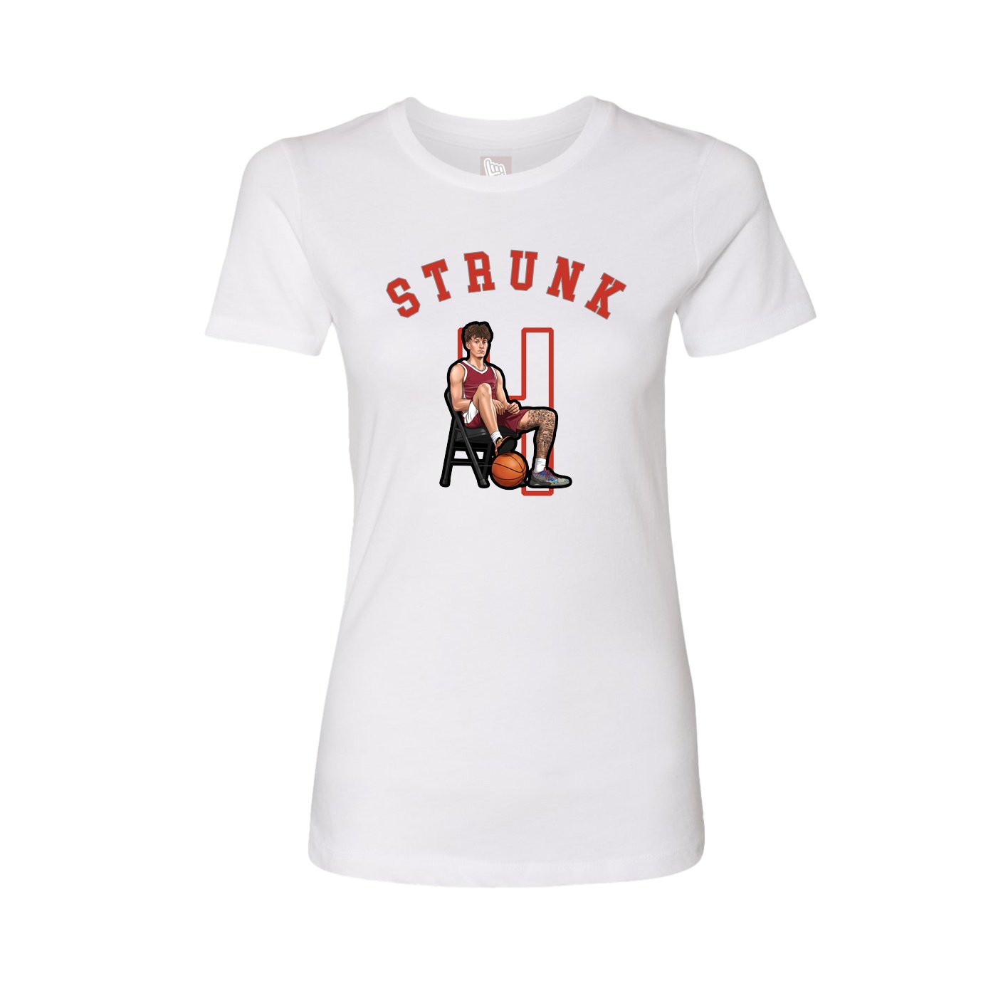 Fitted Women's Tee — Shirsey Arch in White