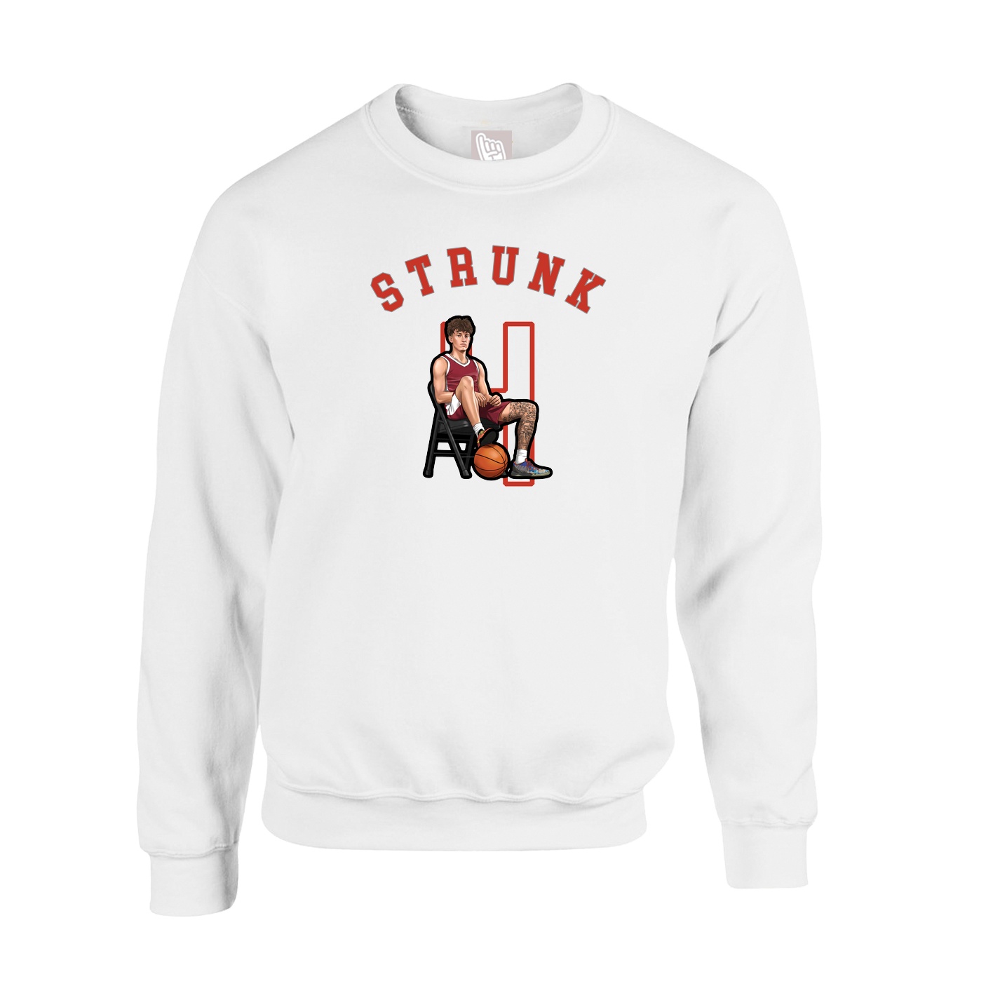 Fleece Crew — Shirsey Arch in White