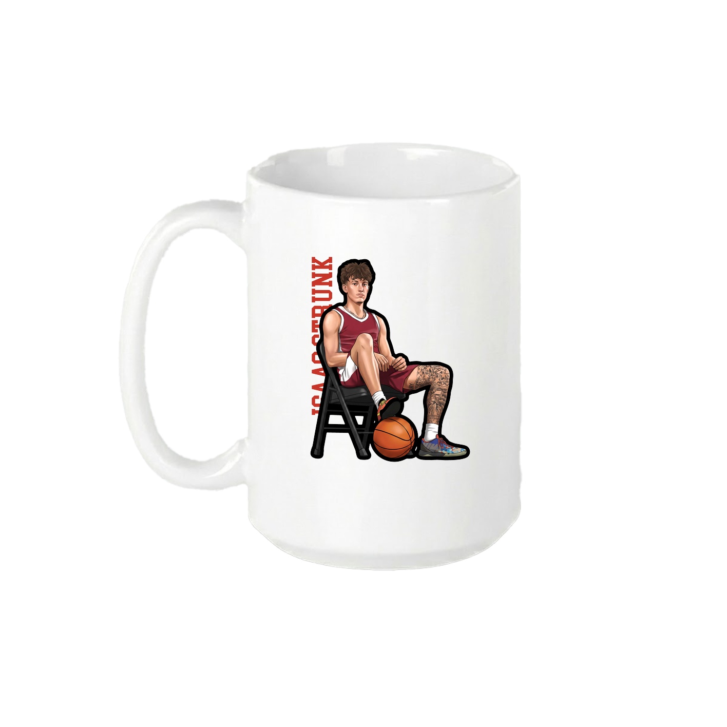 15oz Coffee Mug — Name Vertical in White