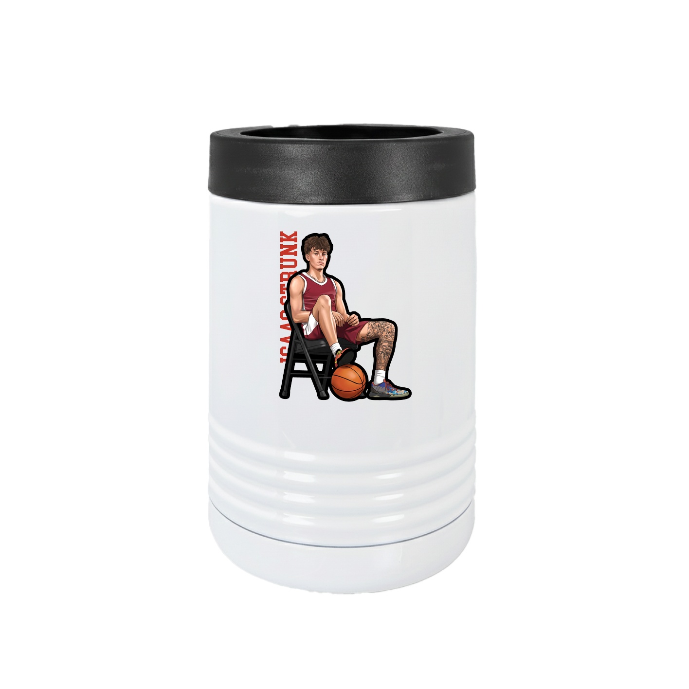 Beverage Holder — Name Vertical in White