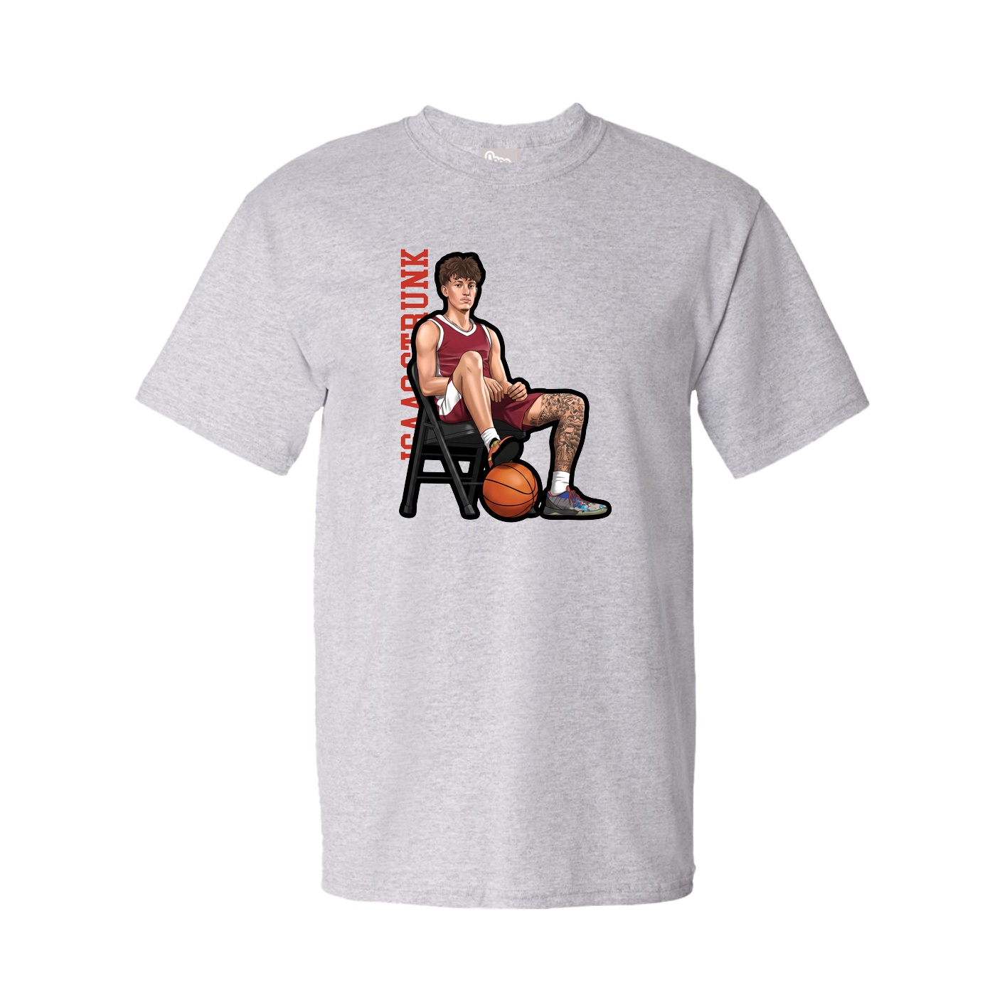 Youth Tee — Name Vertical in Grey