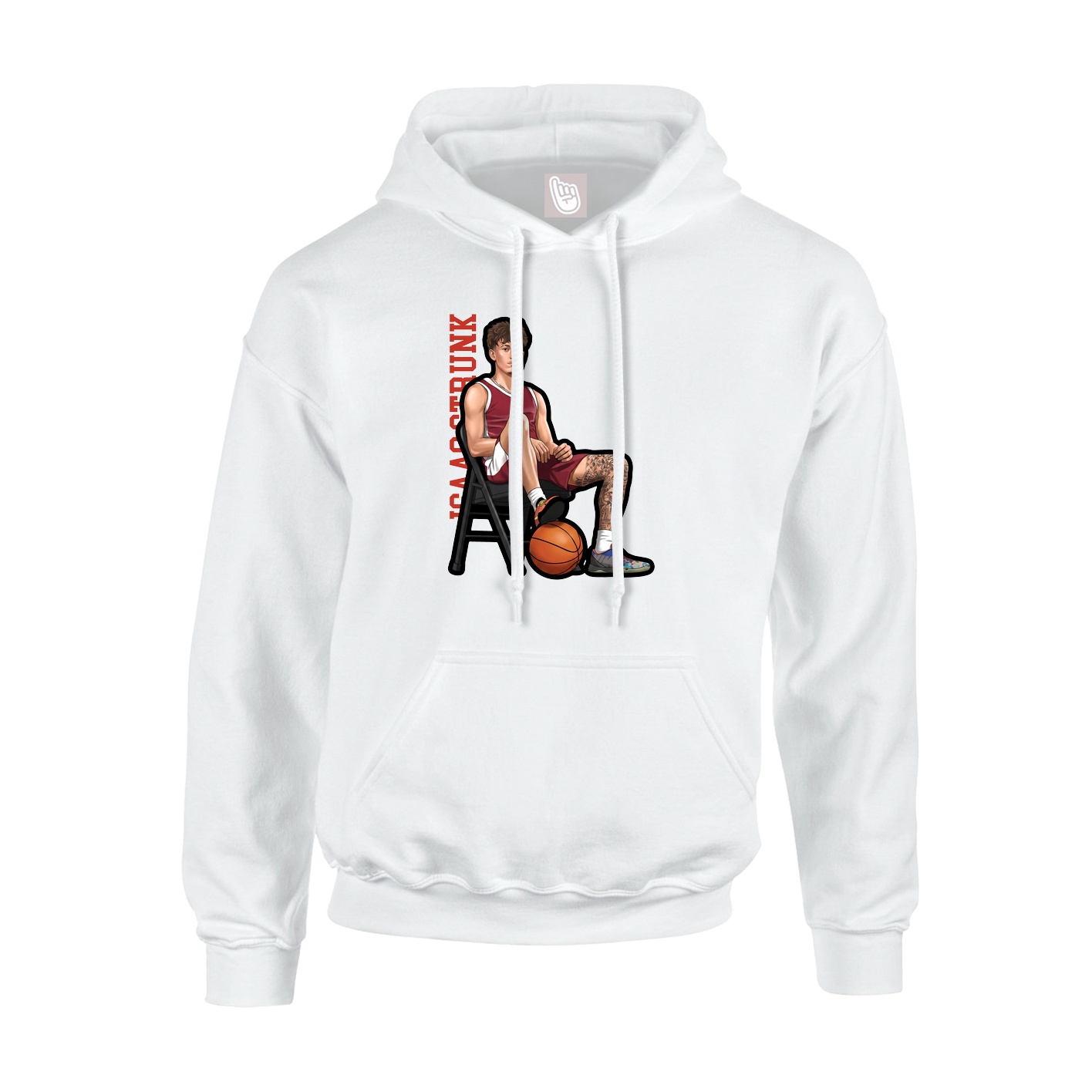 Youth Hoodie — Name Vertical in White
