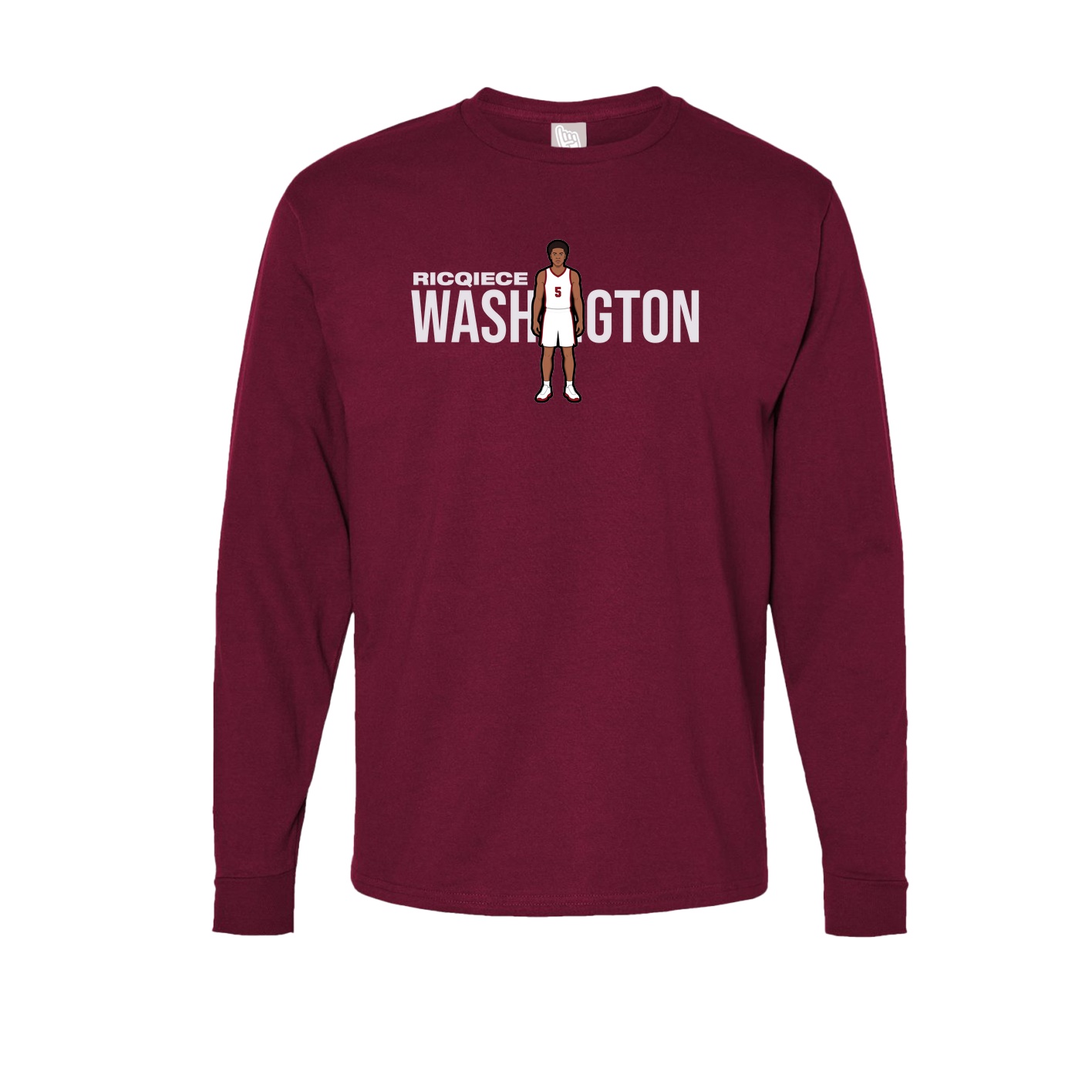 Long Sleeve Tee — Player Name in Cardinal