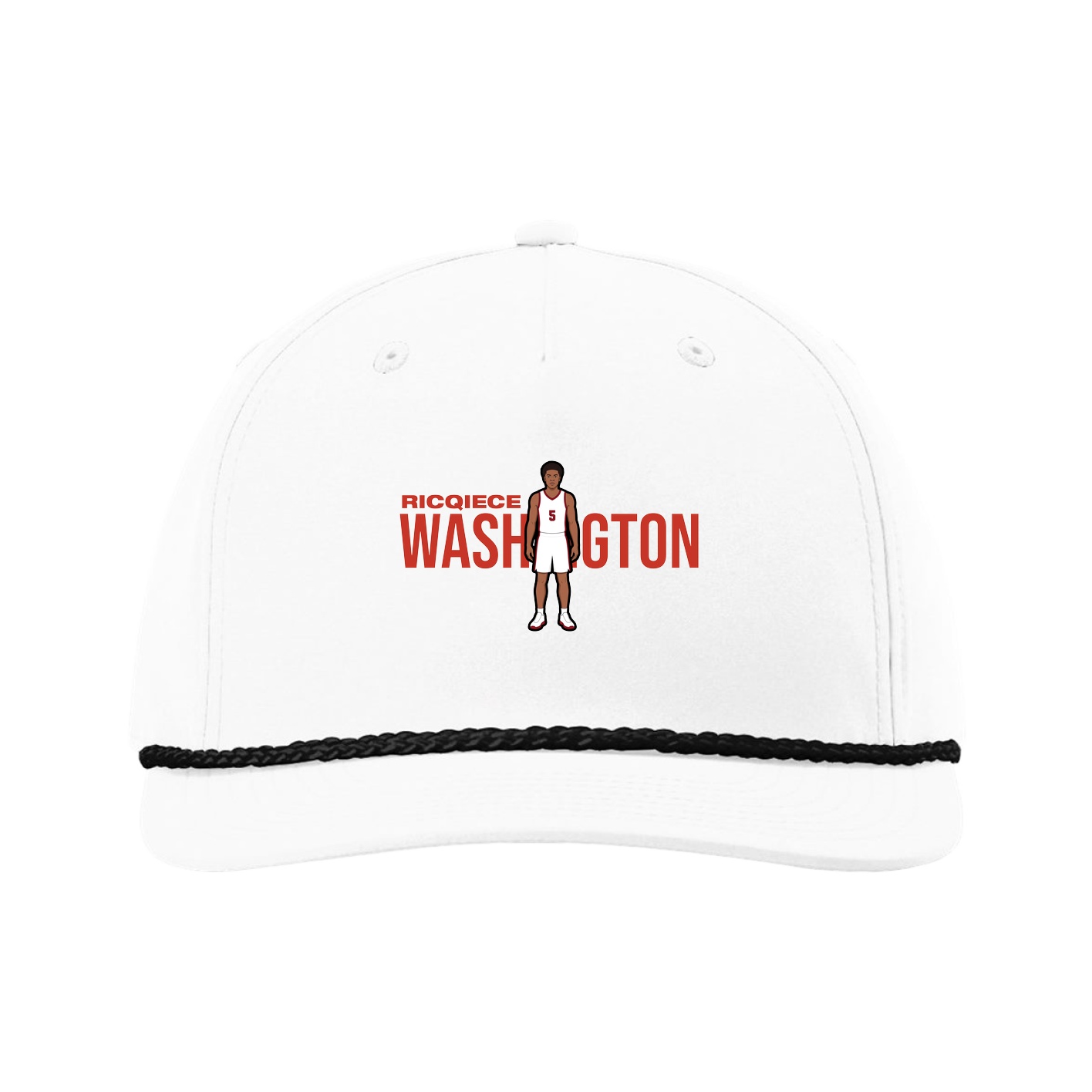 Five-Panel Classic Rope Cap — Player Name in White