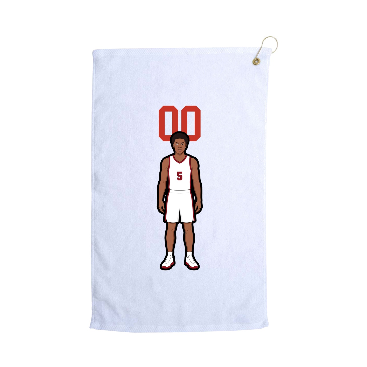 Golf Towel — Number Top in White