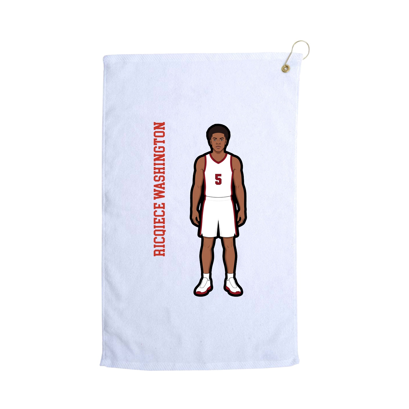 Golf Towel — Name Vertical in White