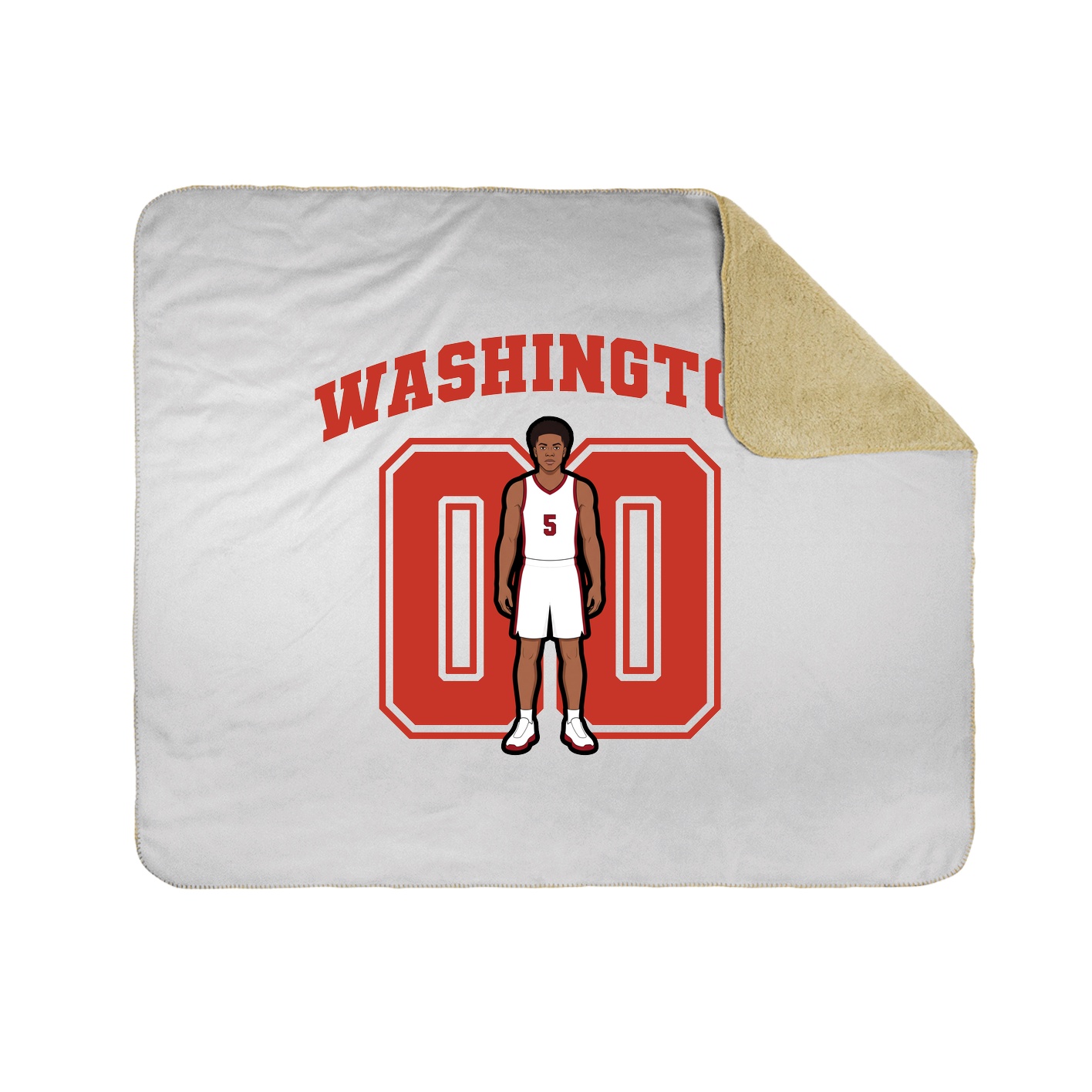 Throw Blanket — Number in White