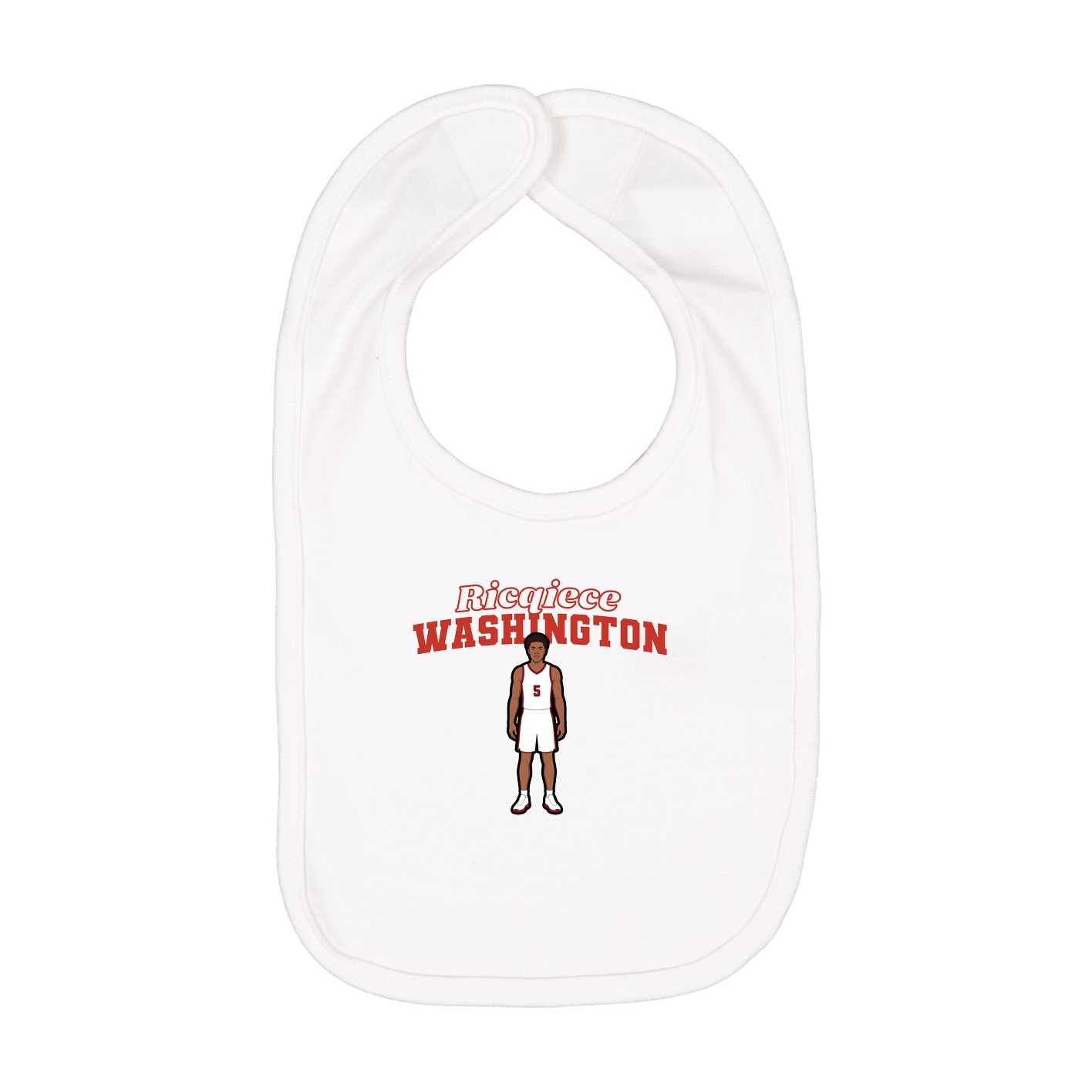 Infant Bib — Name Arch in White