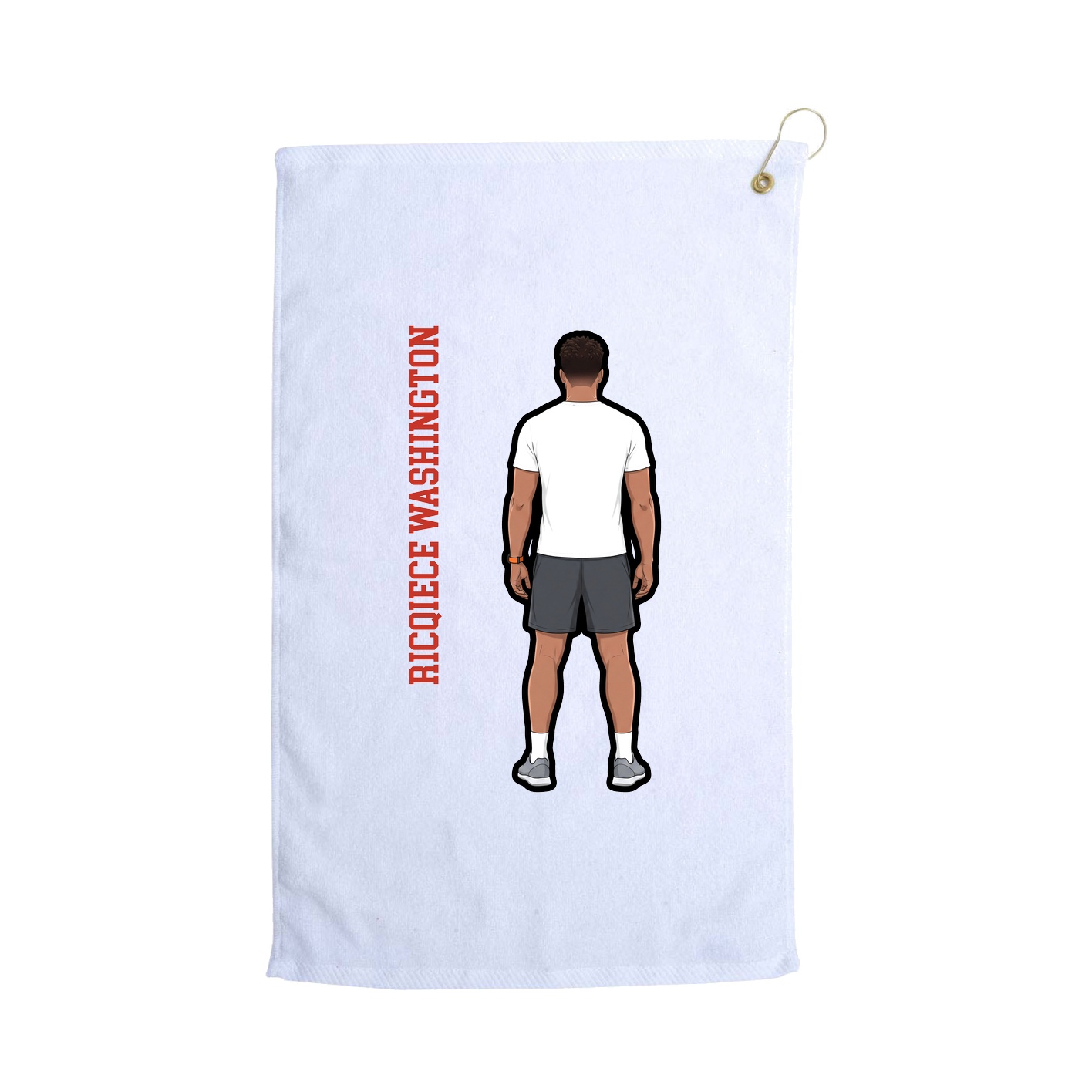 Golf Towel — Name Vertical in White