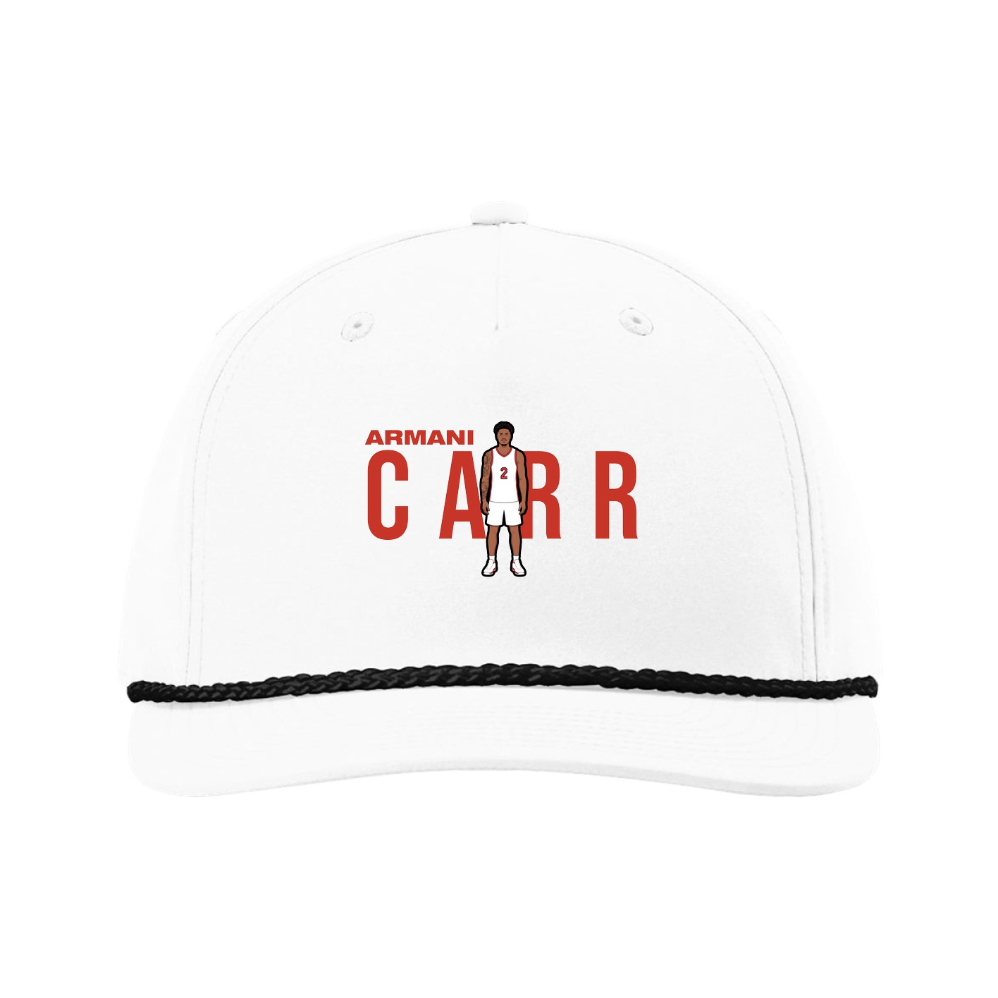 Five-Panel Classic Rope Cap — Player Name in White