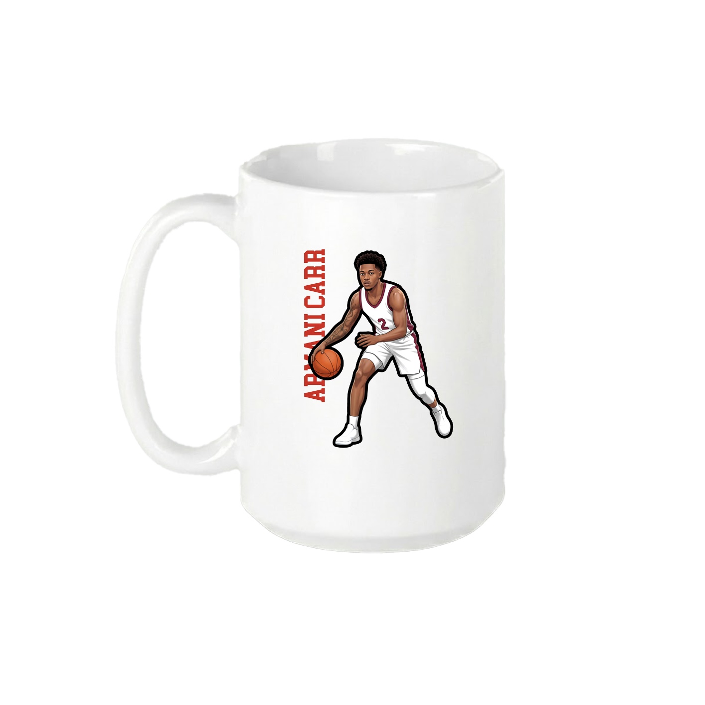 15oz Coffee Mug — Name Vertical in White