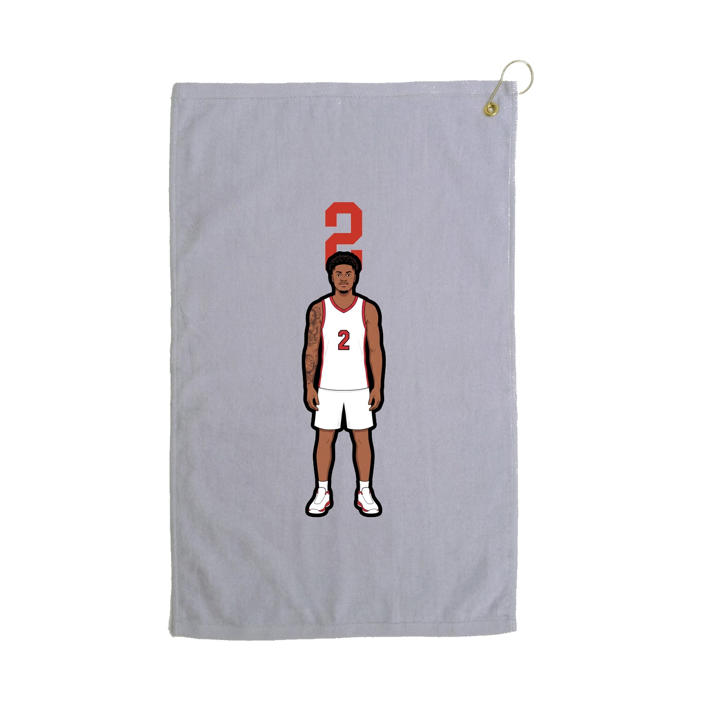 Golf Towel — Number Top in Grey