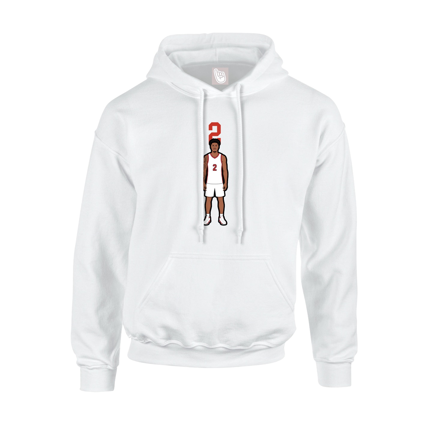 Youth Hoodie — Number Top in White