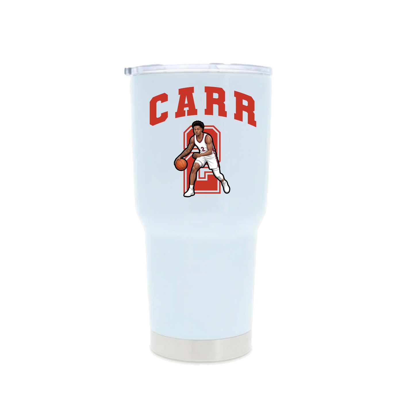 30oz Stainless Steel Tumbler — Number in White