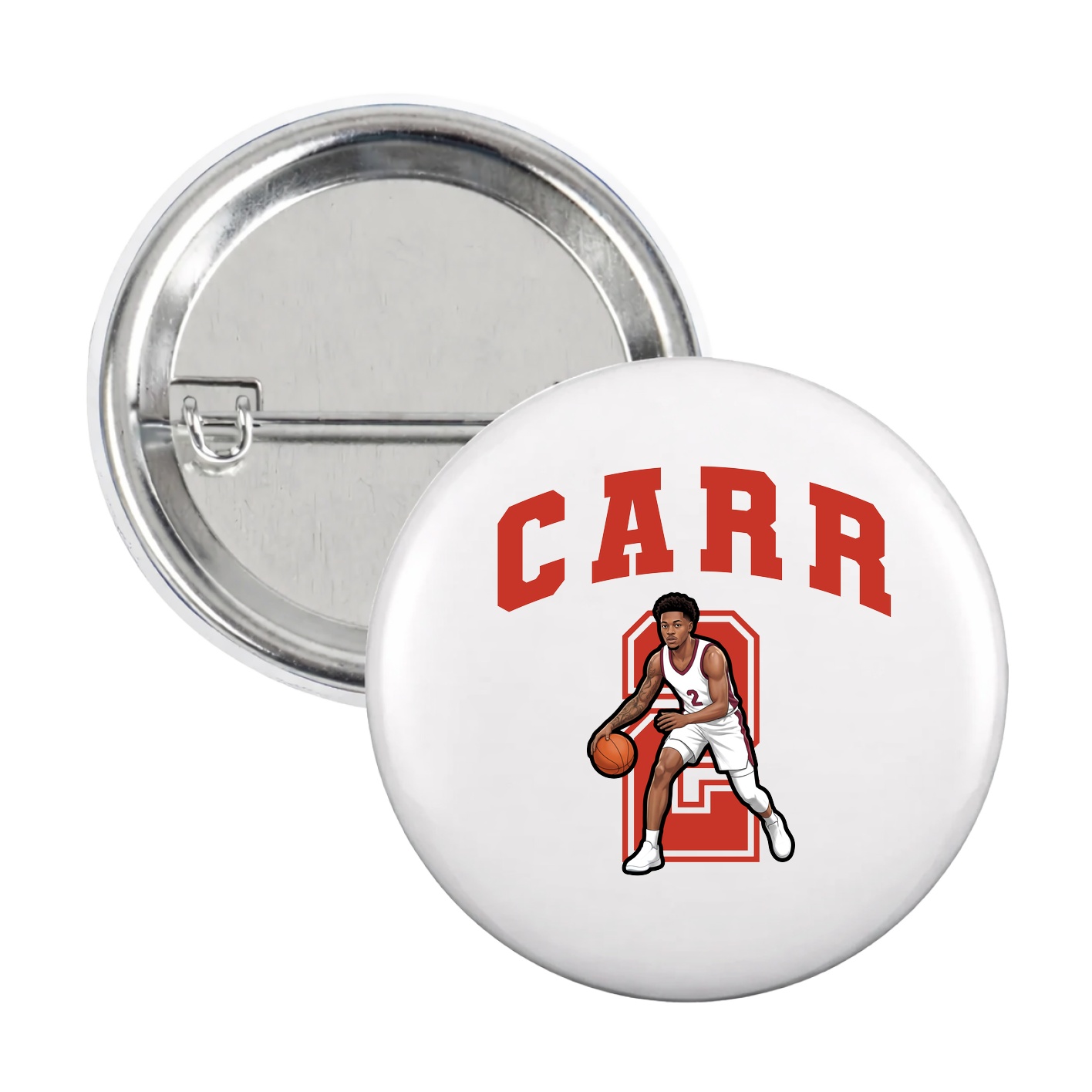 Game Day Button — Number in White
