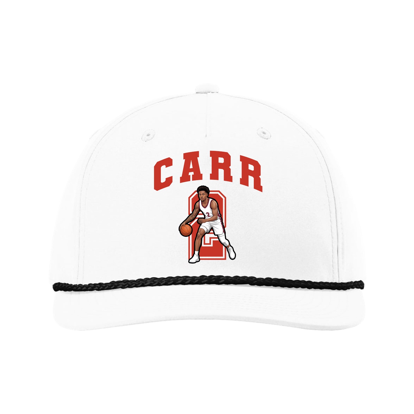 Five-Panel Classic Rope Cap — Number in White