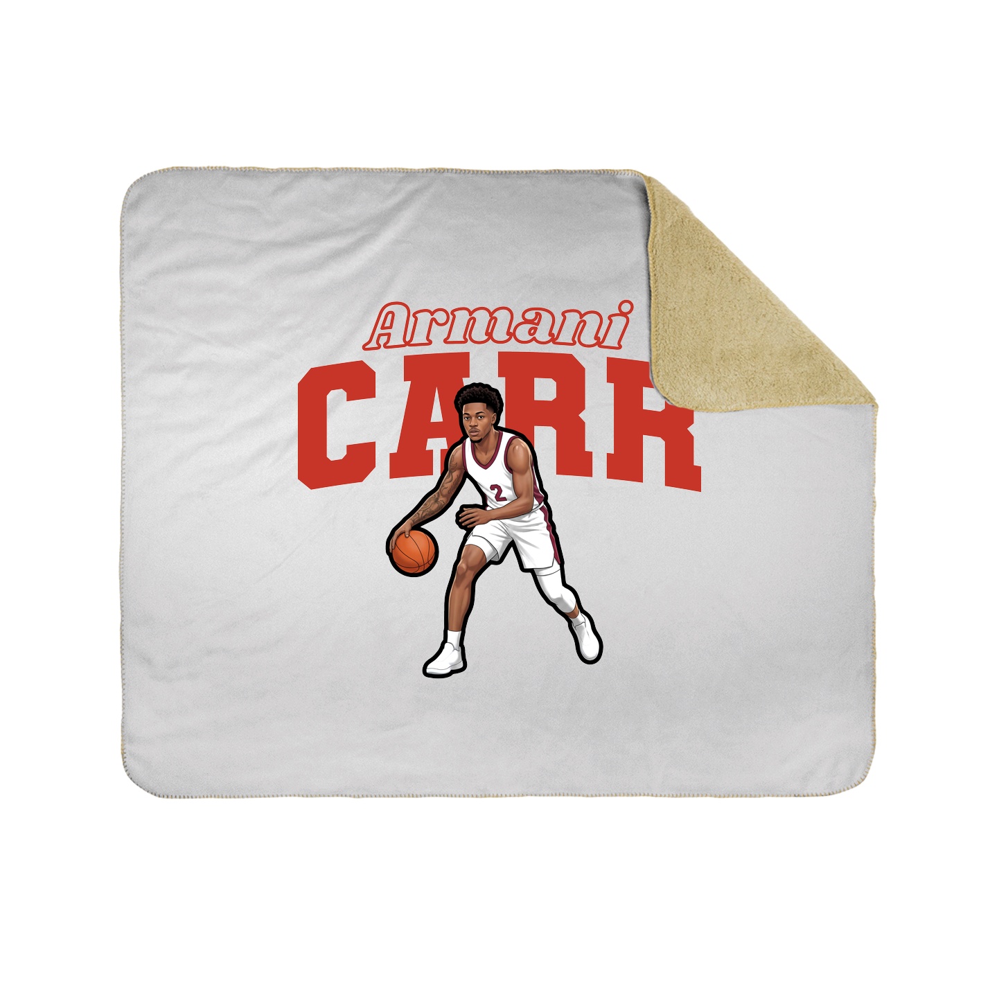 Throw Blanket — Name Arch in White