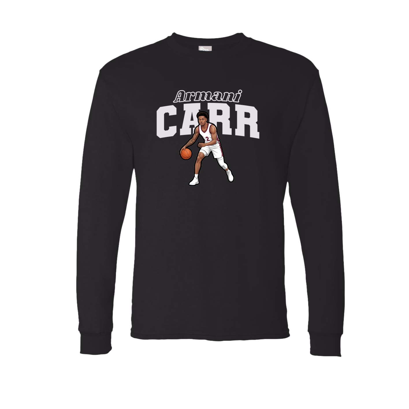 Long Sleeve Tee — Name Arch in Black