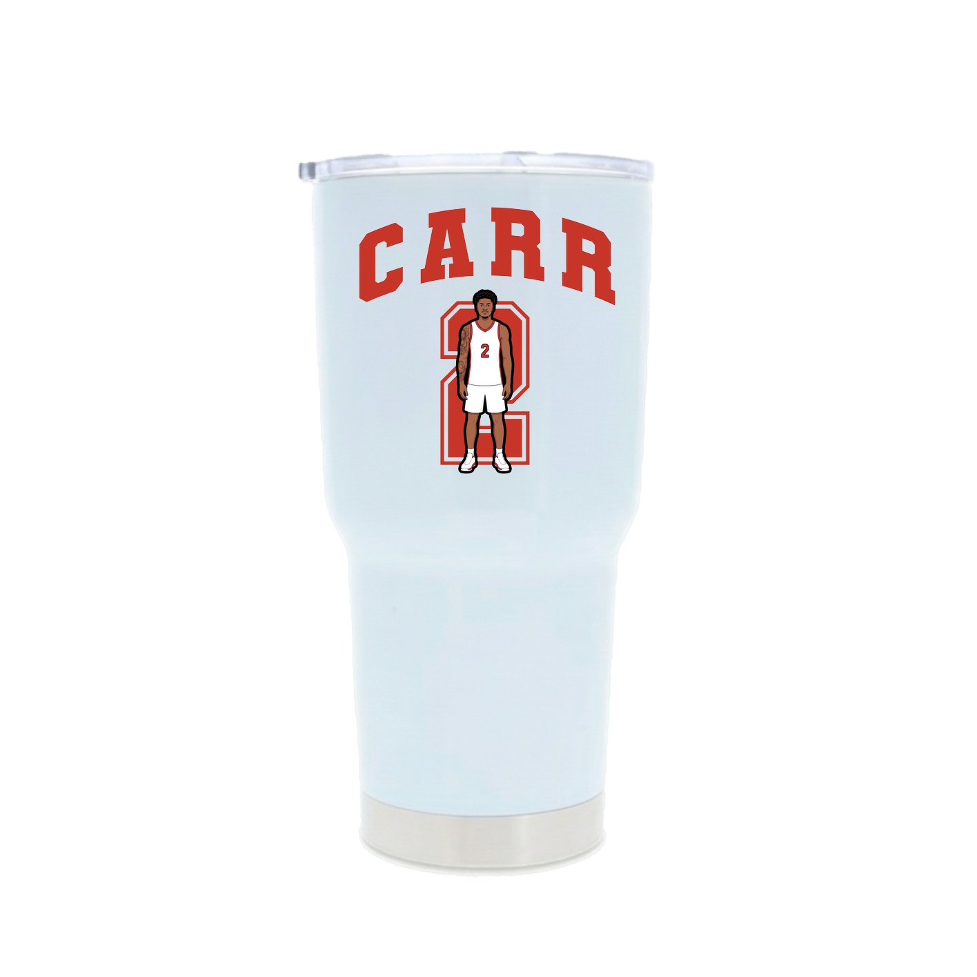 30oz Stainless Steel Tumbler — Number in White