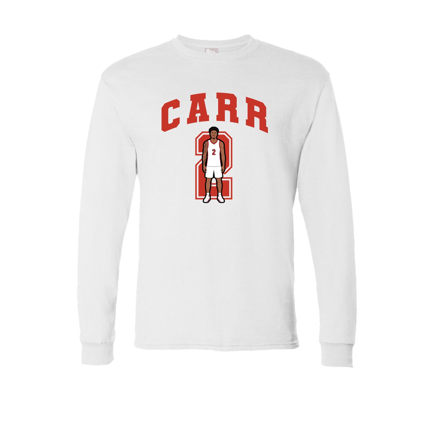 Long Sleeve Tee — Number in White